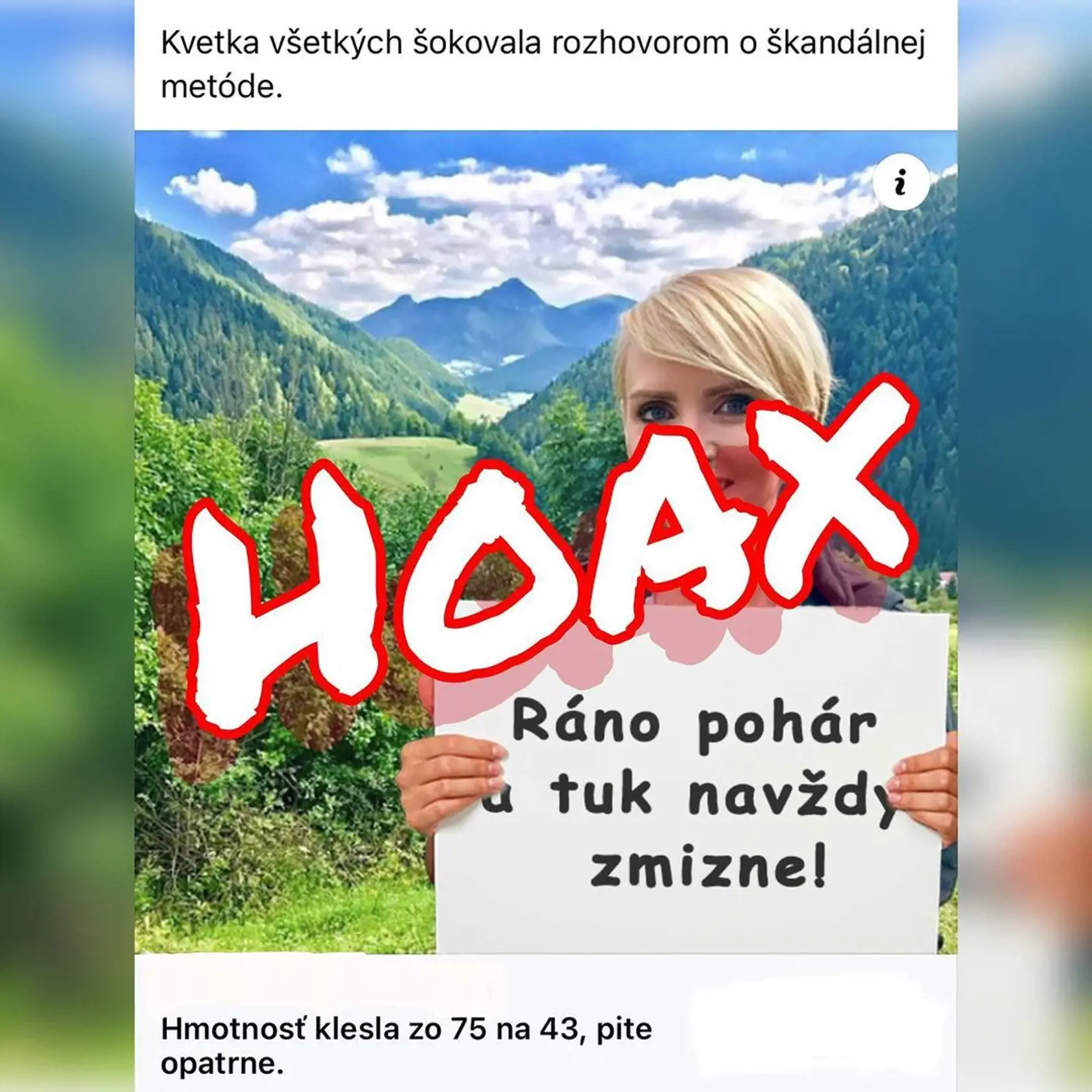 " Podvodníci neváhali (a do dnešného dňa neváhajú) kradnúť a upravovať moje fotografie - často mi “prilepia” cudzie ruky a slogany. Po rozkliknutí reklamy sa zjaví nezmyselný rozhovor (ktorý som samozrejme nikdy neposkytla, rovnako ako som nikomu nedovolila používať moje fotografie a meno na propagovanie toho nápoja, ktorý som nikdy nepila ‼️), plný gramatických chýb, ktoré vznikli pravdepodobne prekladom cez prekladač z cudzieho jazyka." napísala rozhorčená moderátorka