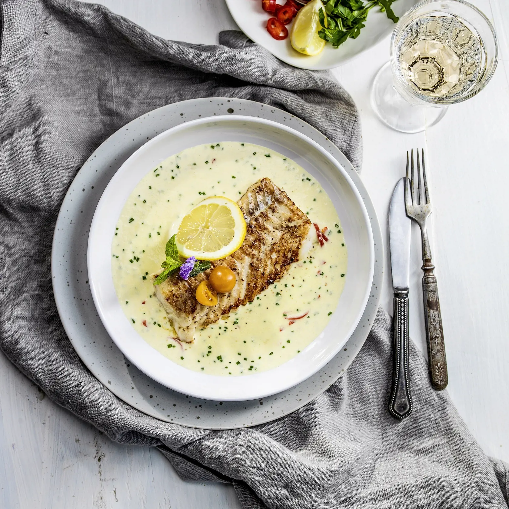 Treska s crème fraîche