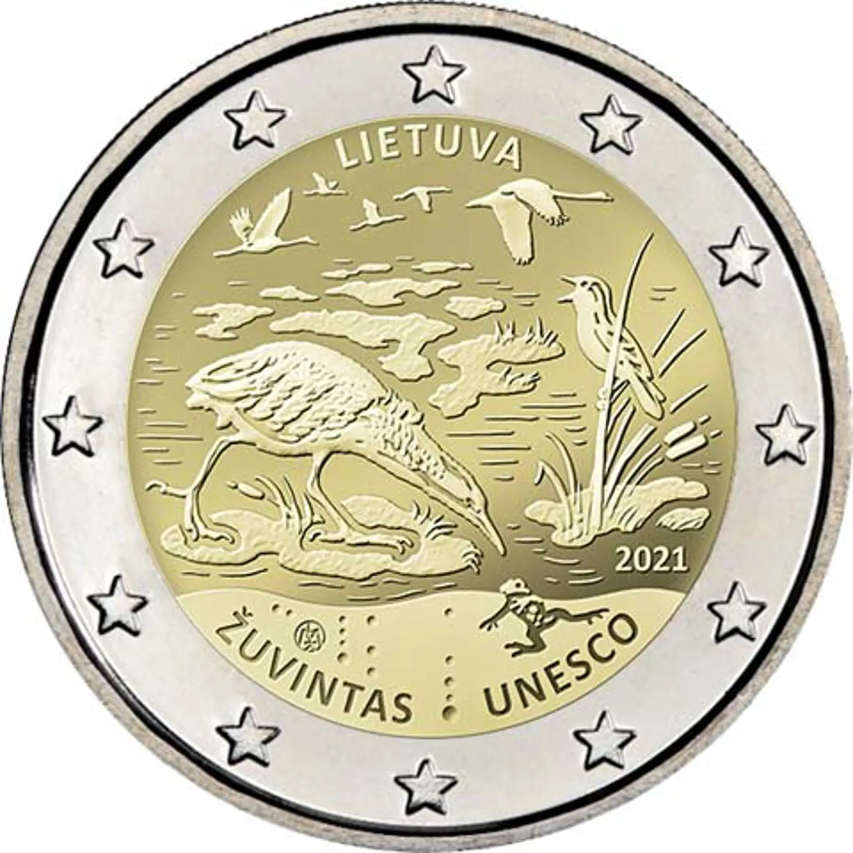 Litva 2021 - Táto minca získala hodnotu kvôli výrobnej chybe priamo v mincovni. Do obehu pustili iba 10 percent z týchto mincí, čo je 500 kusov. Najskôr sa mince predávali za 9 eur, no neskôr ich hodnota stúpla na 1 500 eur. Chyba je v rámci okraja mince.