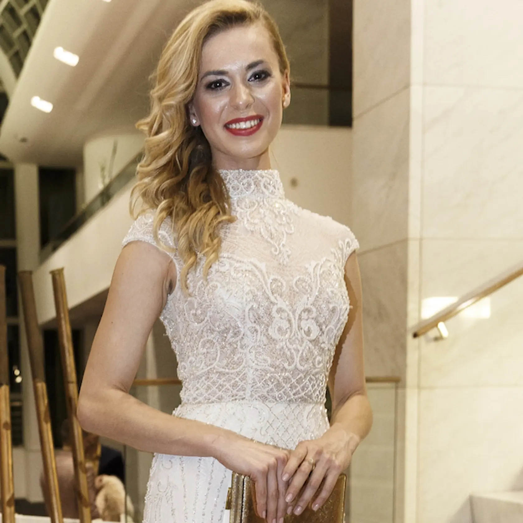 Na snímke počas párty po skončení priameho prenosu z galavečera OTO 2019. Na snímke Dominika Richterová.