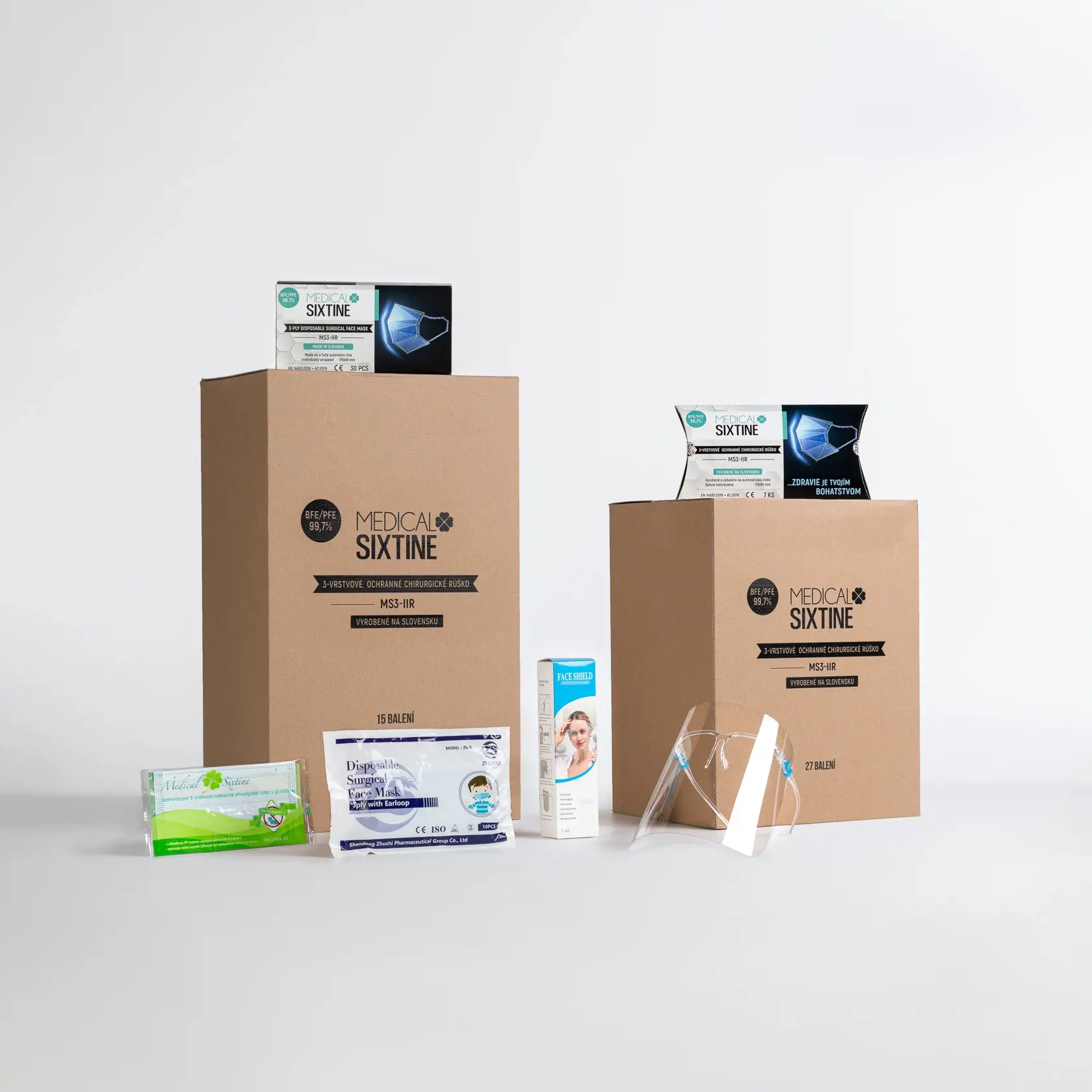 Cez e-shop si môžete objednať kvalitné jednorazové rúška od firmy Medical Sixtine v rôznych baleniach.