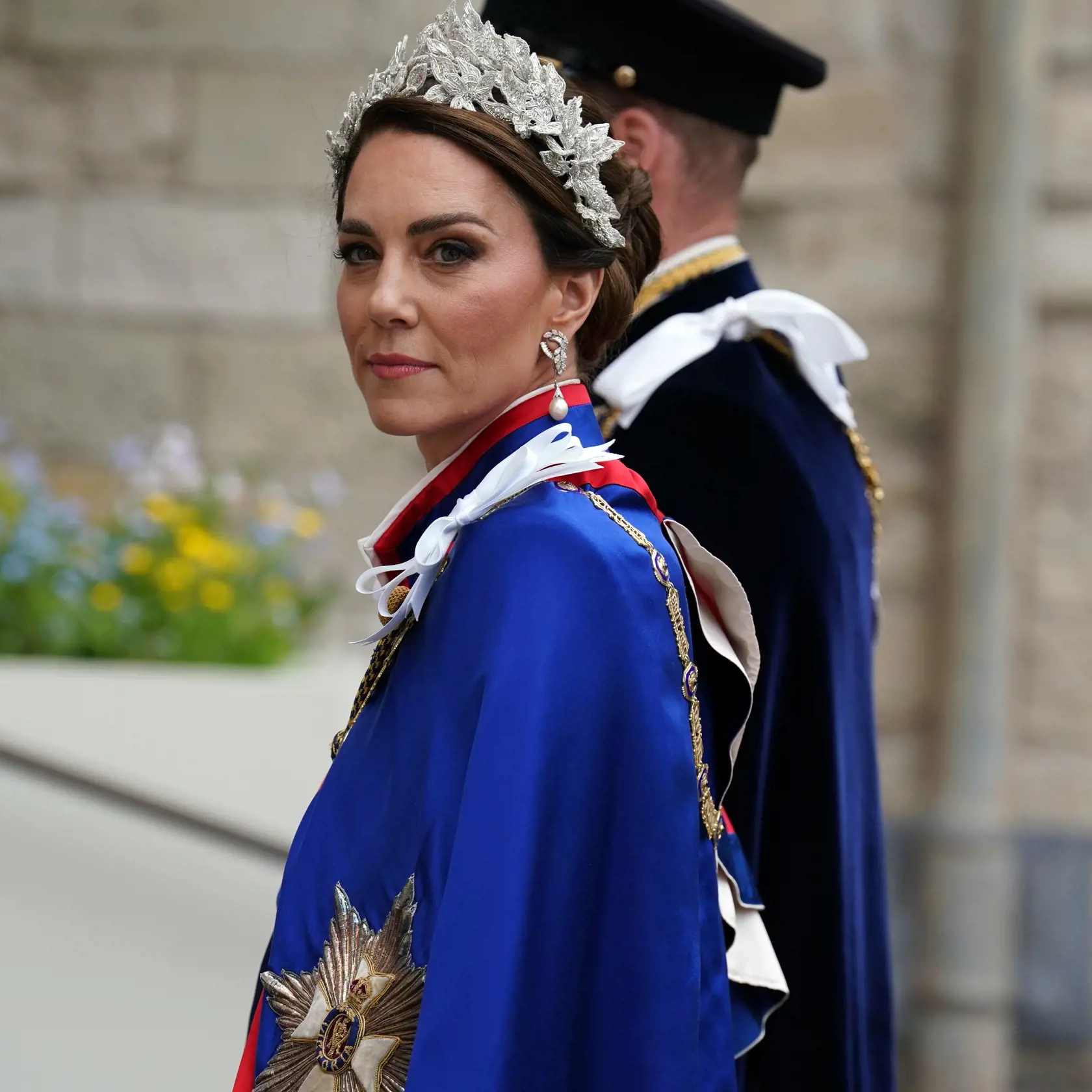 Princezná Kate počas korunovácie svojho svokra, kráľa Karola III.