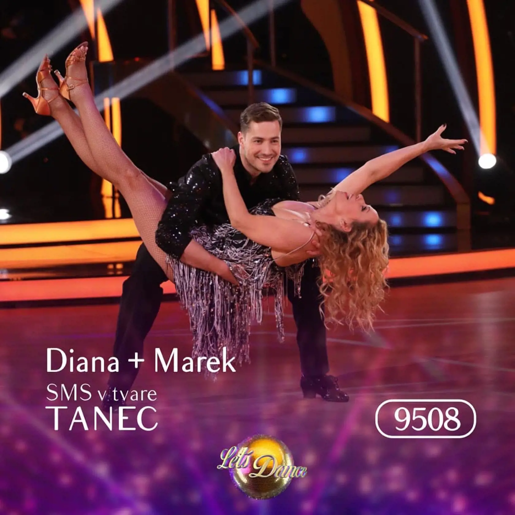 4. kolo šou Let's Dance. Diana Mórová počas vystúpenia. Herečka zatancovala jive.