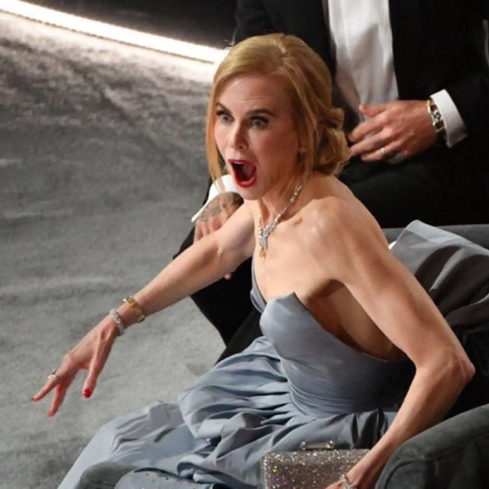 Reakcia Nicol Kidman, ktorá si facku pozrela z prvého radu.