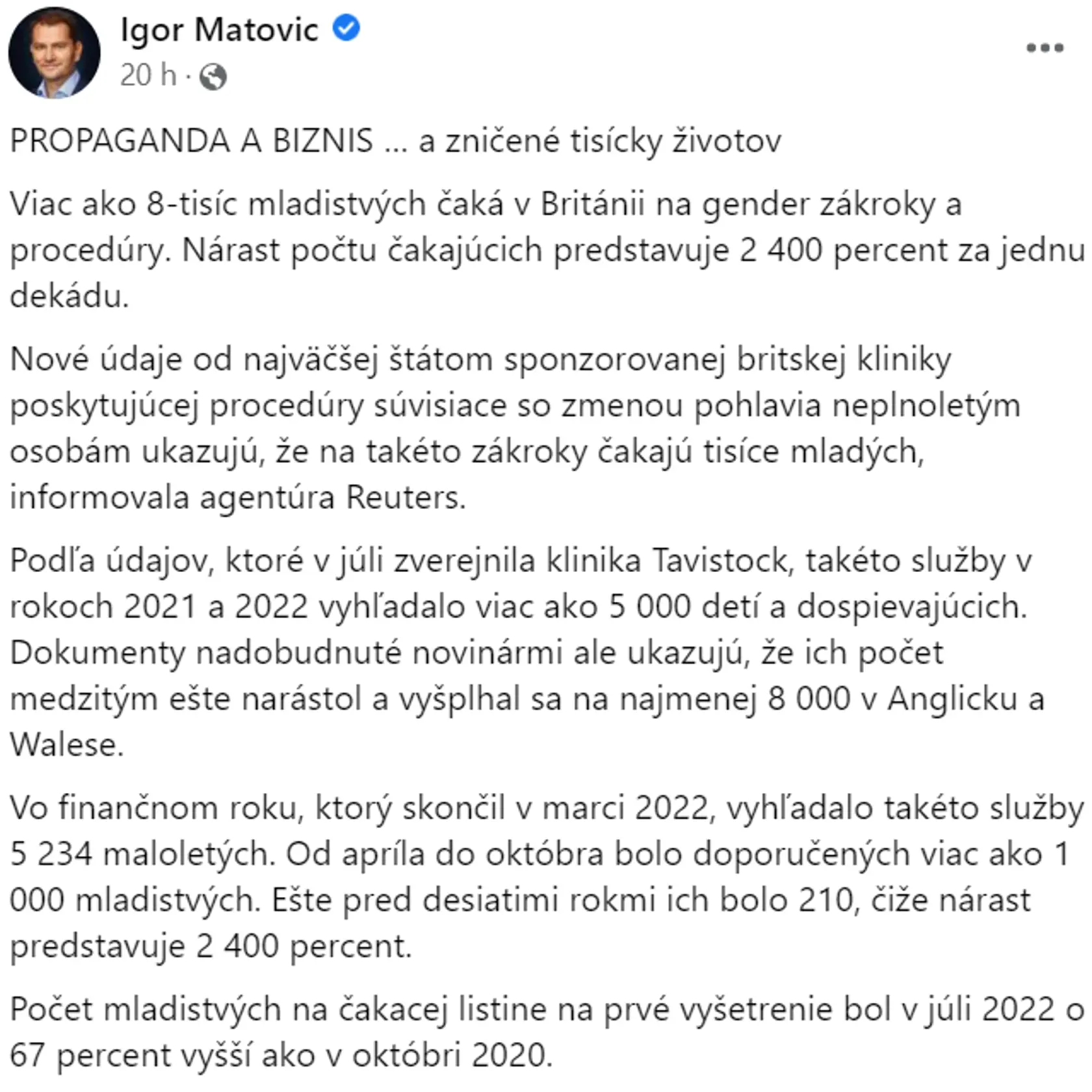 Igor Matovič poriadne pritvrdil, vo svojich statusoch sa pravidelne naváža do LGBTI komunity.