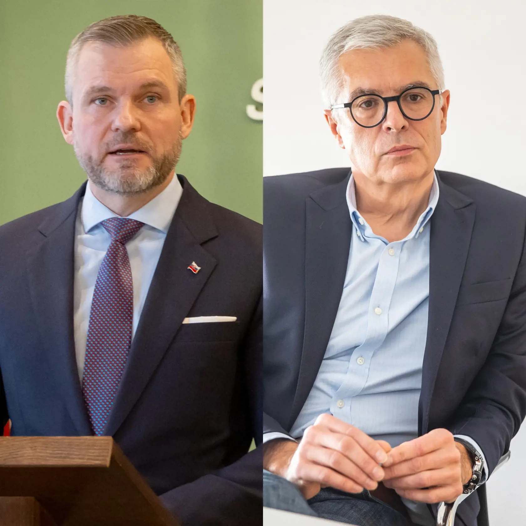 Protikandidáti  Peter Pellegrini a Ivan Korčok.