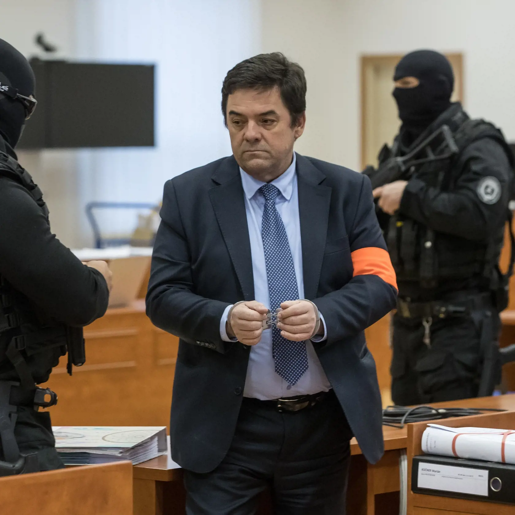 Tretie pojednávanie na Špecializovanom trestnom súde v Pezinku vo veci vraždy investigatívneho novinára Jána Kuciaka a jeho snúbenice Martiny Kušnírovej. Na snímke je Marián Kočner.