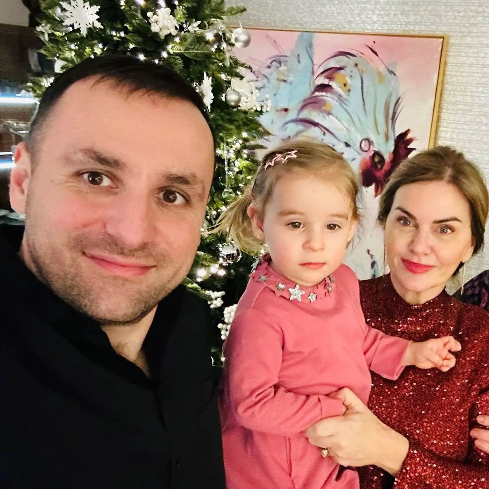 Monika Beňová s Leou a partnerom Ľubomírom počas Vianoc
