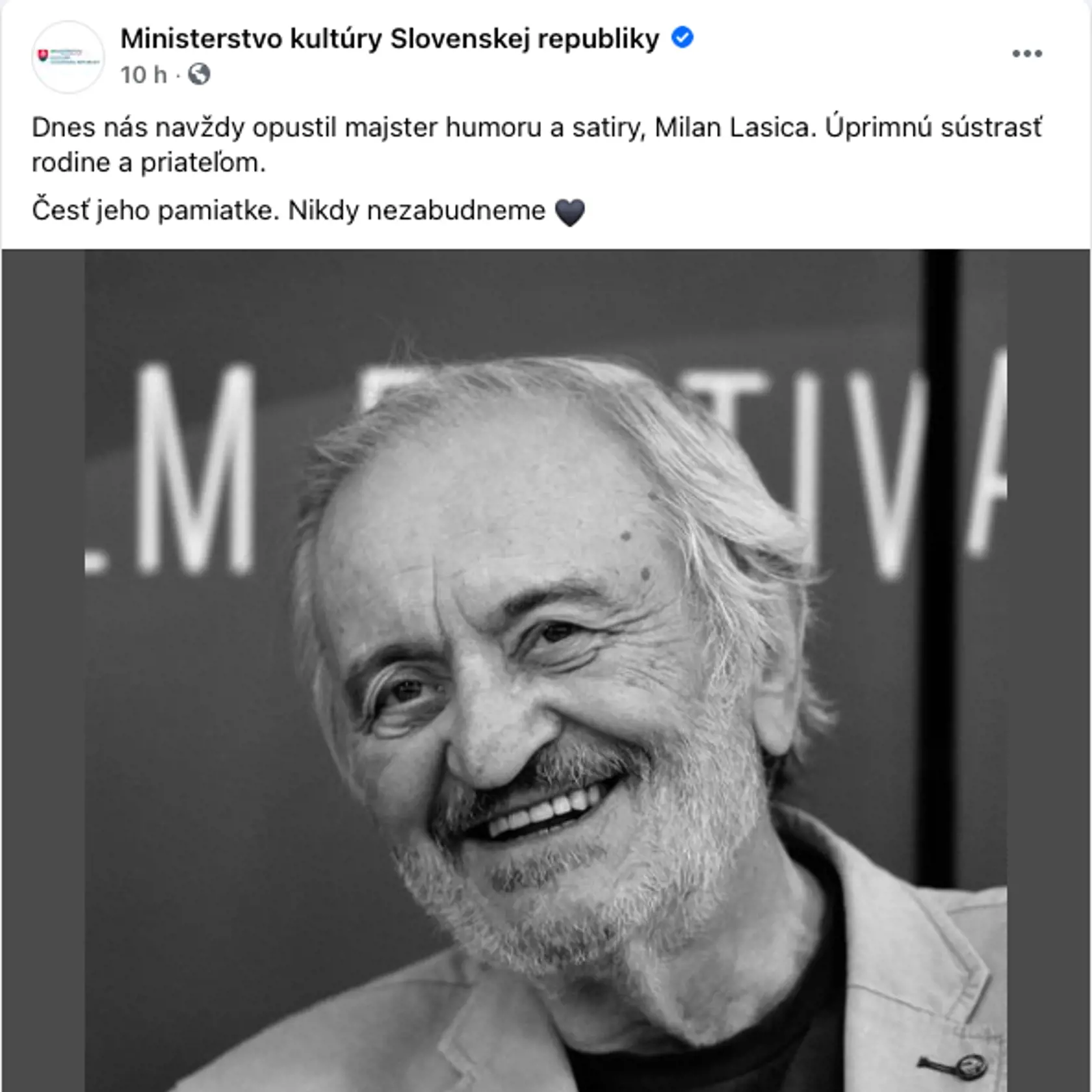 Kondelencie Ministerstva kultúry SR.