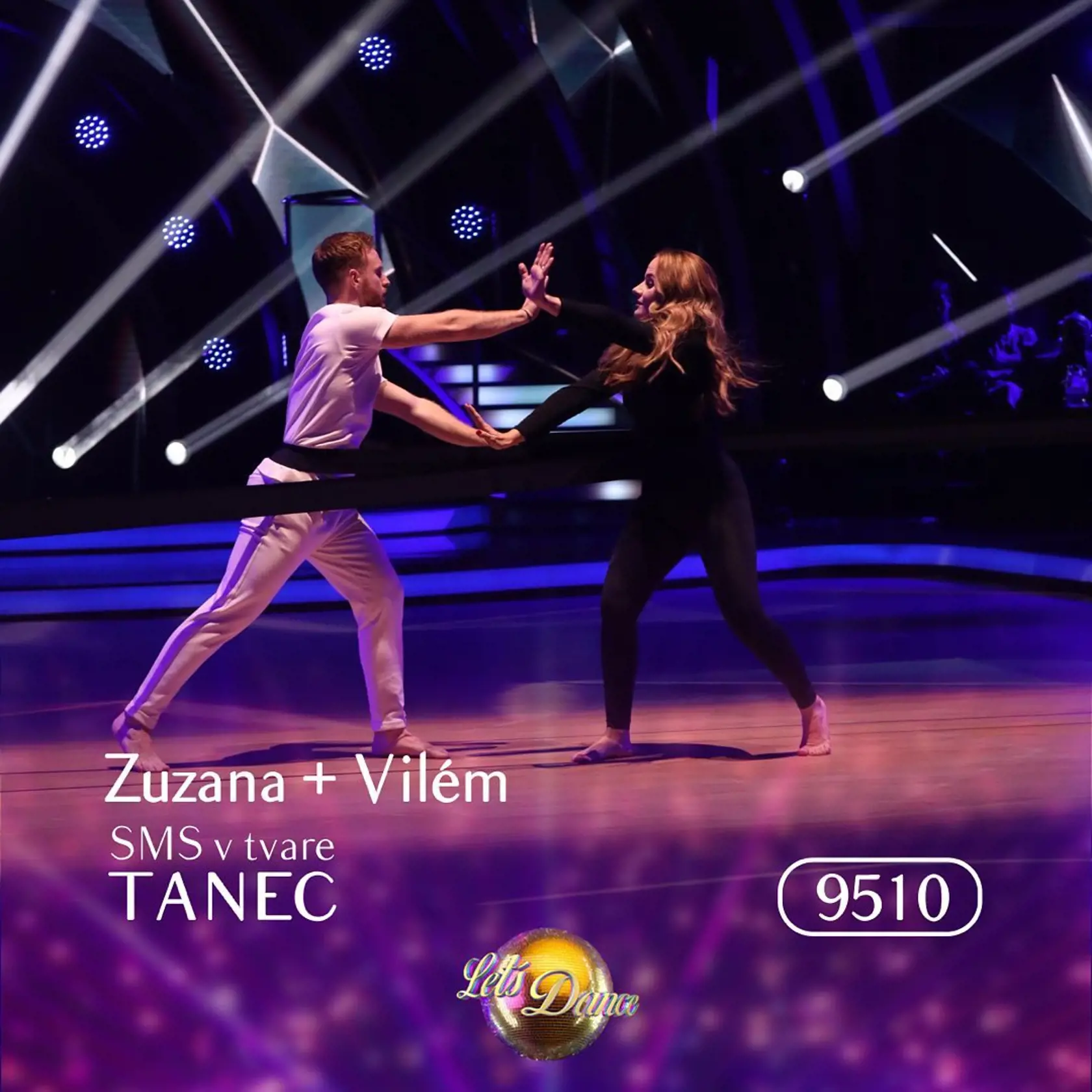 8. kolo Let's Dance: Zuzana Kubovčíková Šebová a Vilda Šír počas svojho vystúpenia.