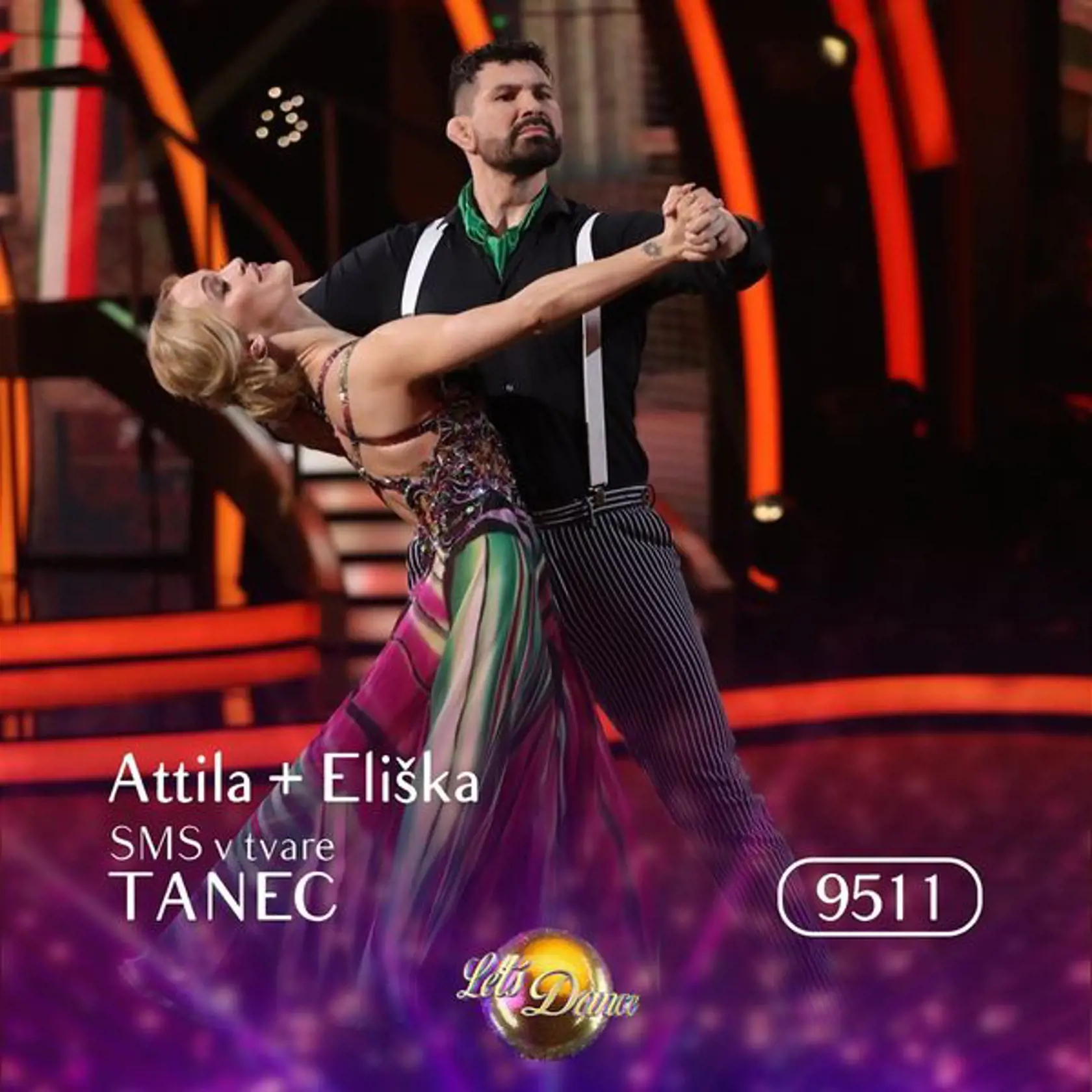 8. kolo Let's Dance: Attila Végh a Eliška Lenčešová počas svojho vystúpenia.