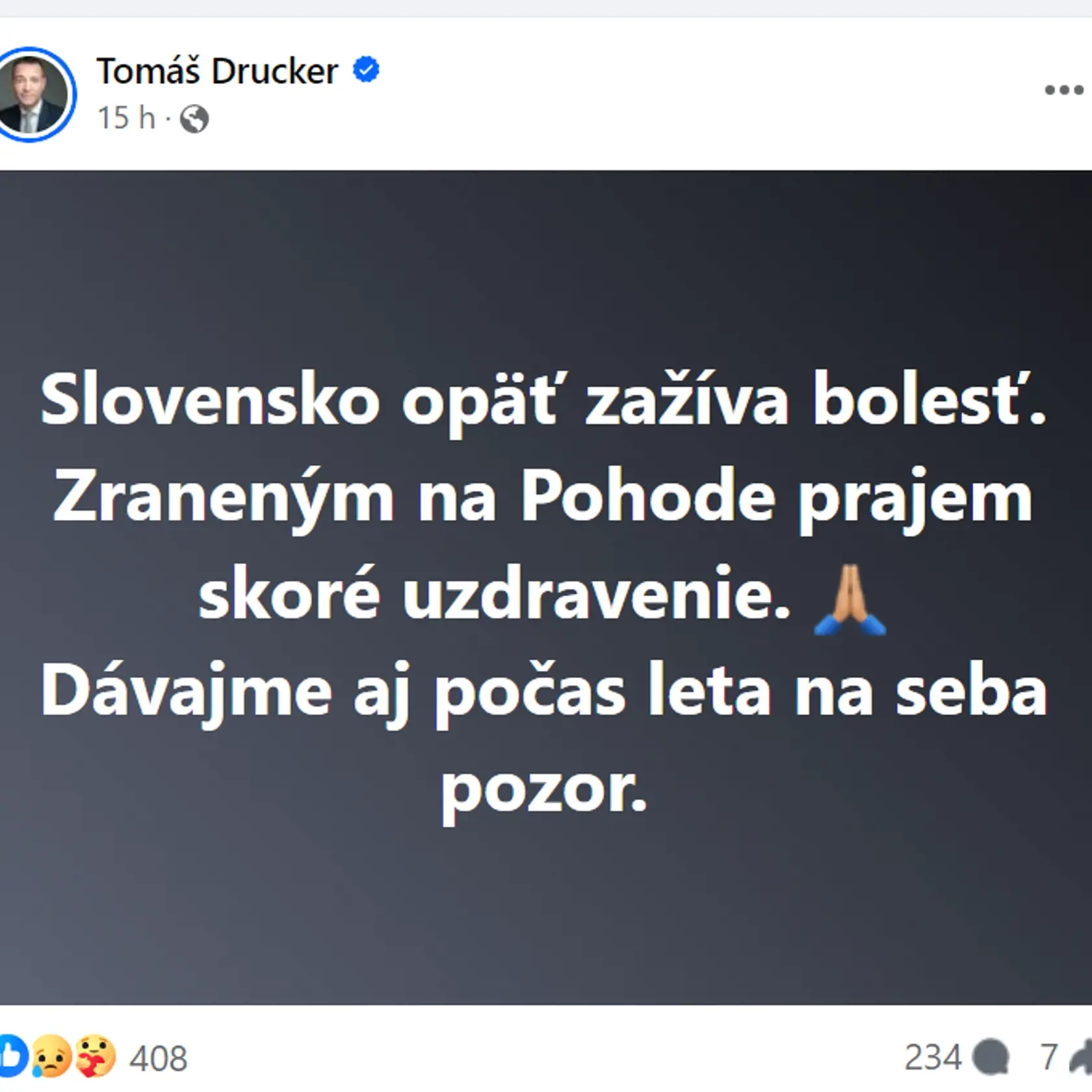 Minister školstva Tomáš Drucker (Hlas) na situáciu na POHODE 2024 reagoval ešte v piatok, teda v deň, keď festivalový priestor zasiahla ničivá veterná smršť sprevádzaná hustým lejakom.