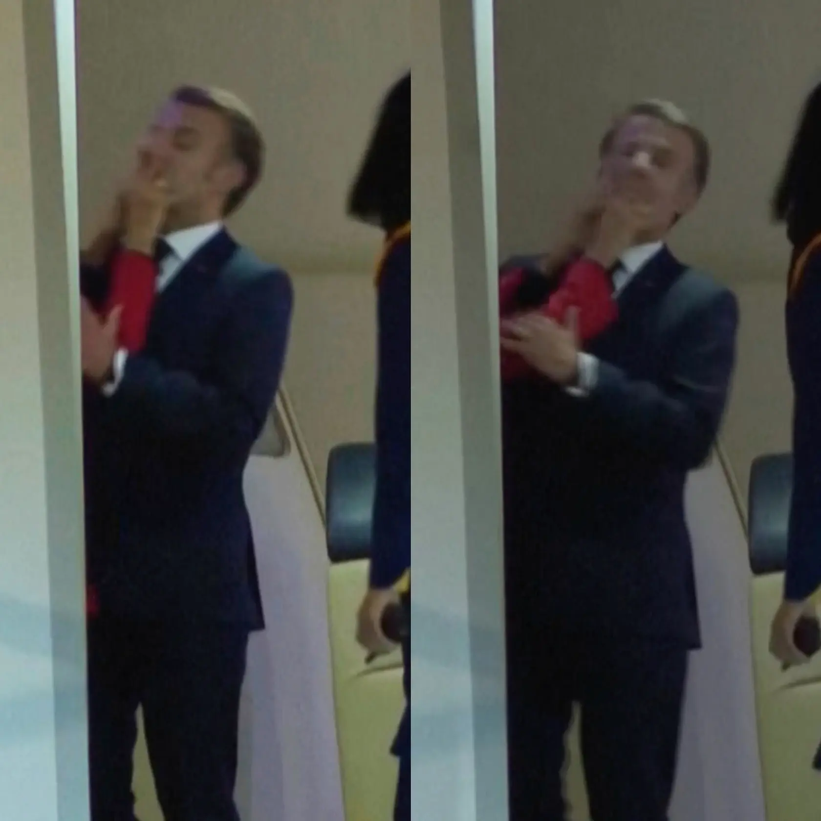 Na videu to vyzerá, že Macron od manželky dostal facku.