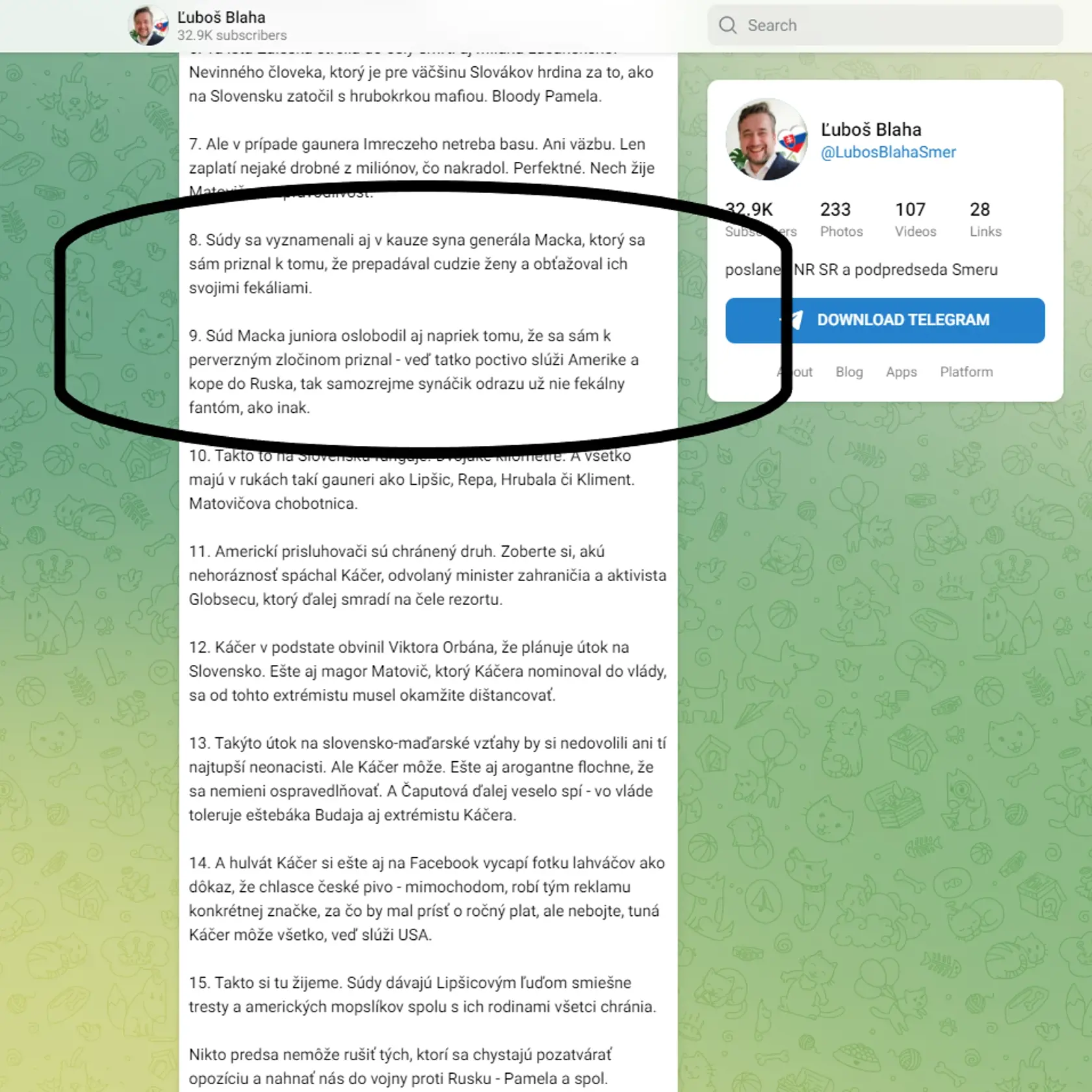 Ľuboš Blaha pridal na sociálnu sieť príspevok, ktorý urazil Pavla Macka.