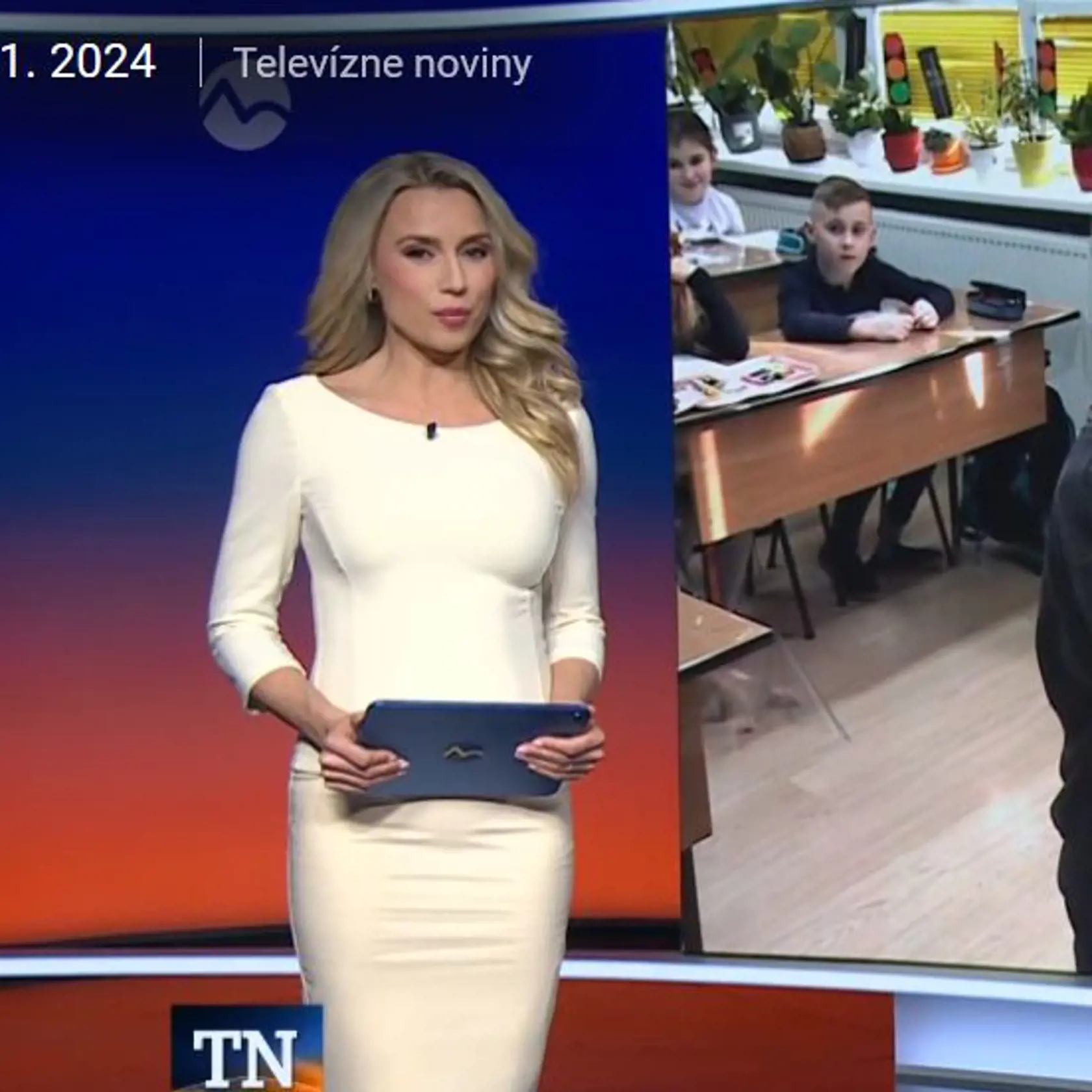 31. január 2024: Mária Chreneková Pietrová čaká dieťatko. Pod bielymi šatami sa jej už rysuje bruško.