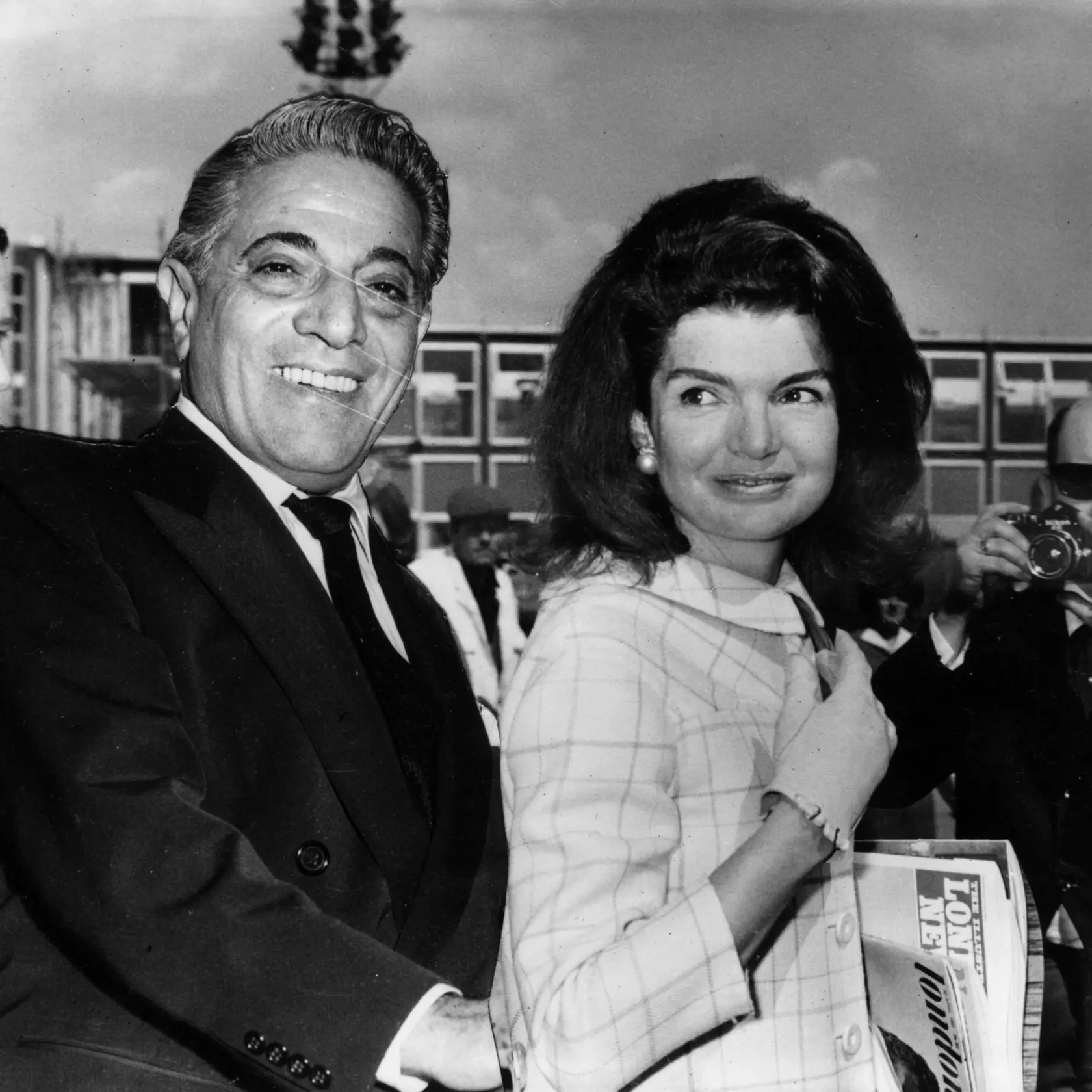 Jackie Onassis a jej manžel Onassis (1906 - 1975)
