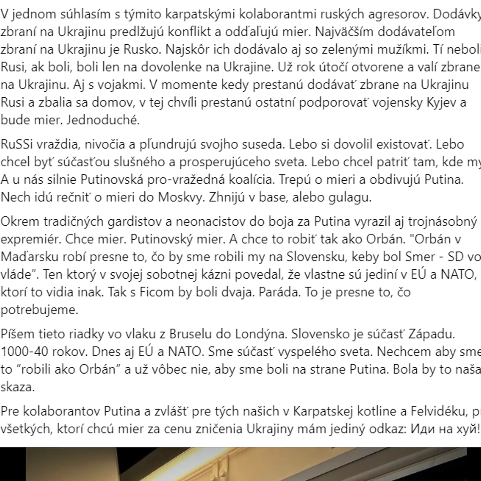 Dočasne poverený minister zahraničných vecí Rastislav Káčer (57) adresoval ostré, až vulgárne slová maďarskému premiérovi Viktorovi Orbánovi ako aj predsedovi Smeru-SD Robertovi Ficovi, ktorých označil za kolaborantov Vladimíra Putina.