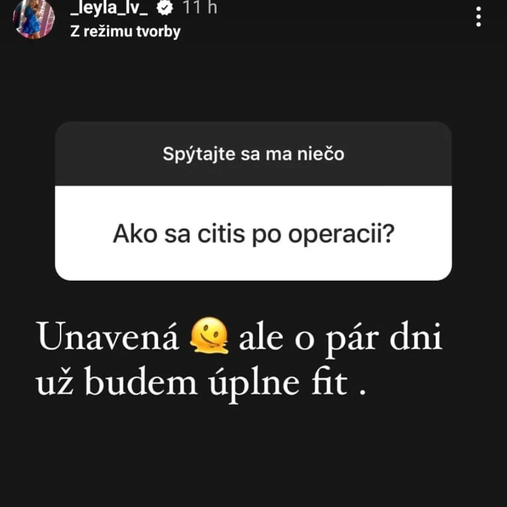 Laurine odpovede, v ktorých prezradila niečo zo súkromia, ako aj to, akú operáciu podstúpila.