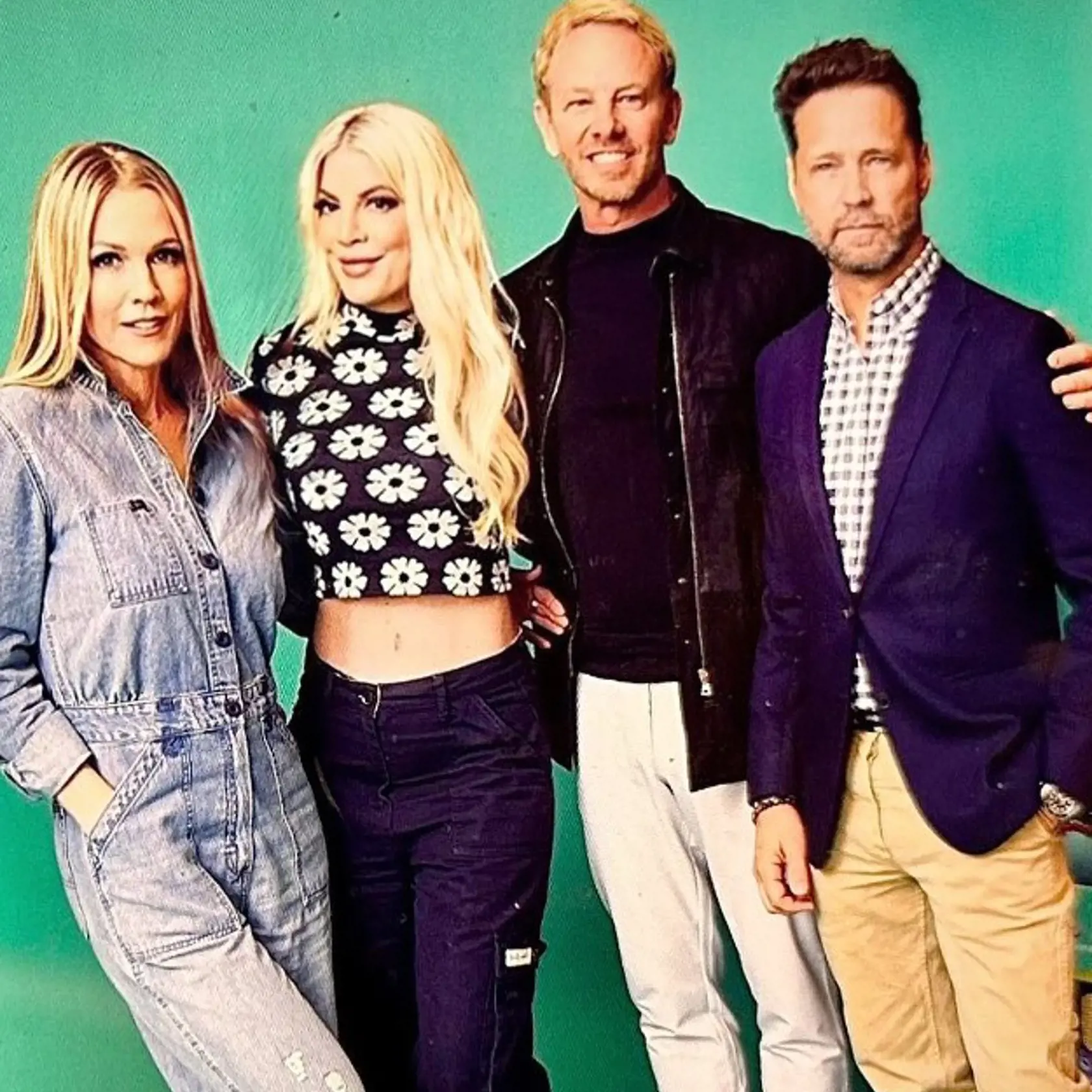 Tori Spelling s hereckými kolegami z Beverly Hills 90210.