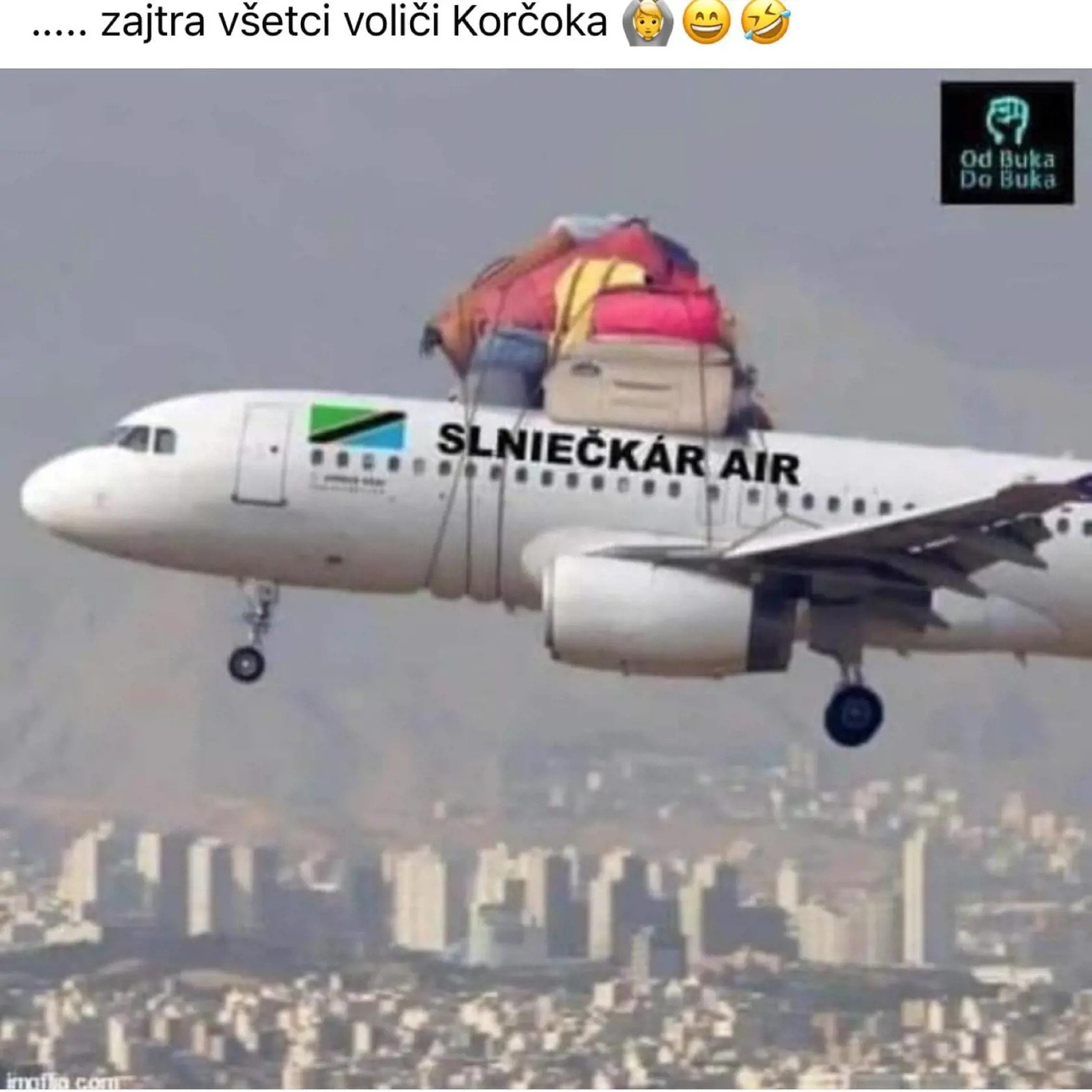Voliči Ivana Korčoka už majú pripravený takzvaný slniečkarsky špeciál s komfortným priestorom na batožinu sklamaných voličov po prezidentských voľbách. Kam poletia? Na tom im zrejme príliš nezáleží, hlavne, nech sa čo najskôr dostanú mimo rodnej hrude - teda zo Slovenska.