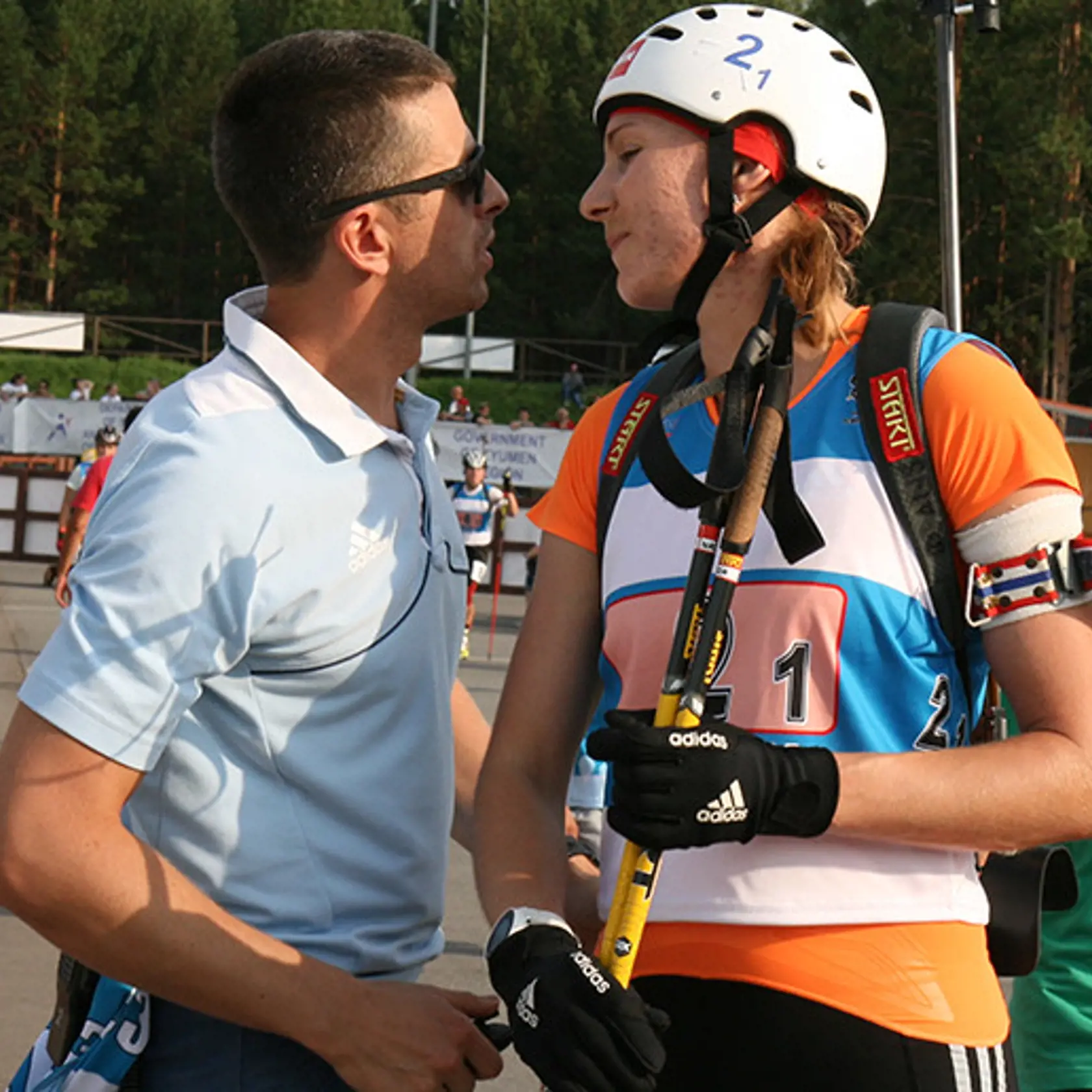 Kuzminová dosiahla v biatlone veľké úspechy, pri ktorých bol jej manžel Daniel, ktorý ju trénoval.