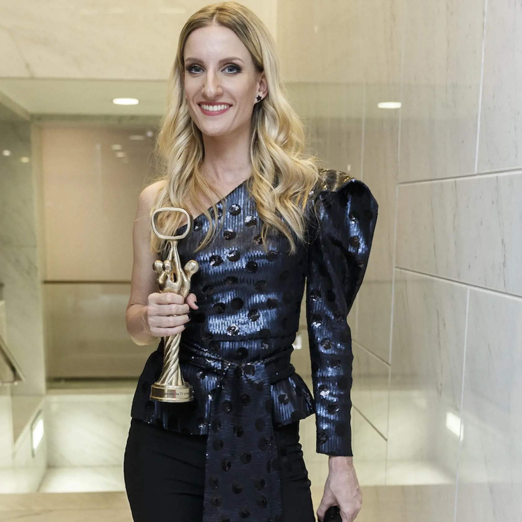 Na snímke počas párty po skončení priameho prenosu z galavečera OTO 2019. Na snímke Adela Vinczeová.