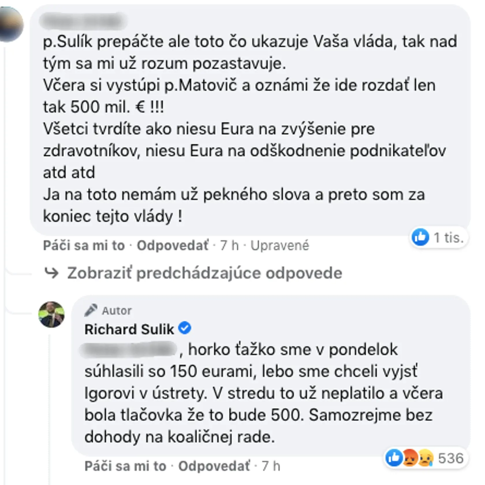 Sulík sa kritiky Matovičovho návrhu nezdržal ani v komentároch.