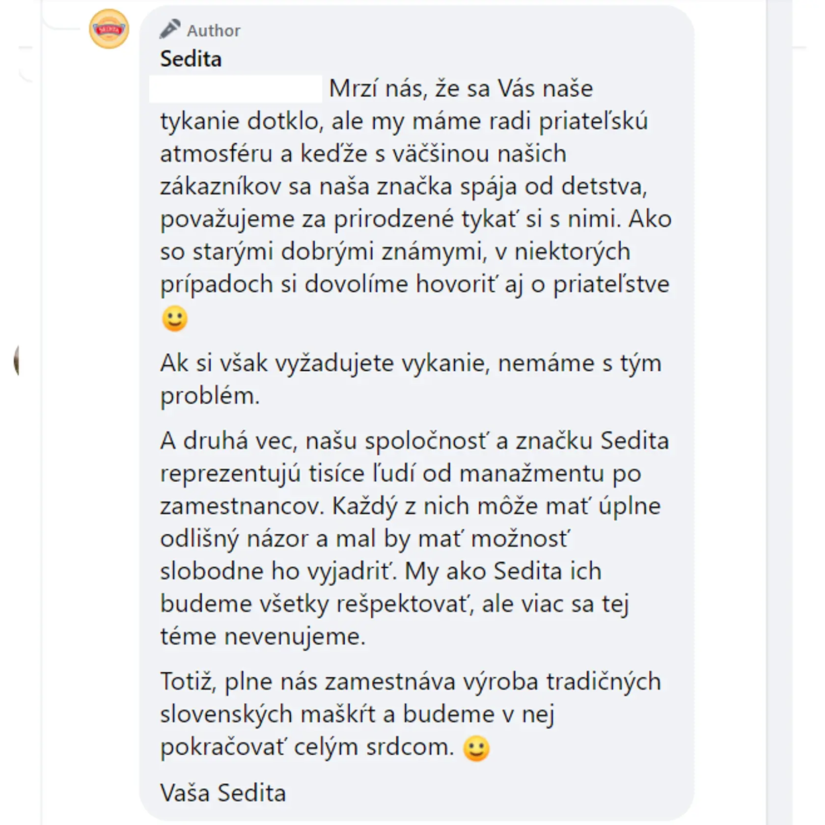 Komentáre Slovákov k výroku majiteľa Sedity.