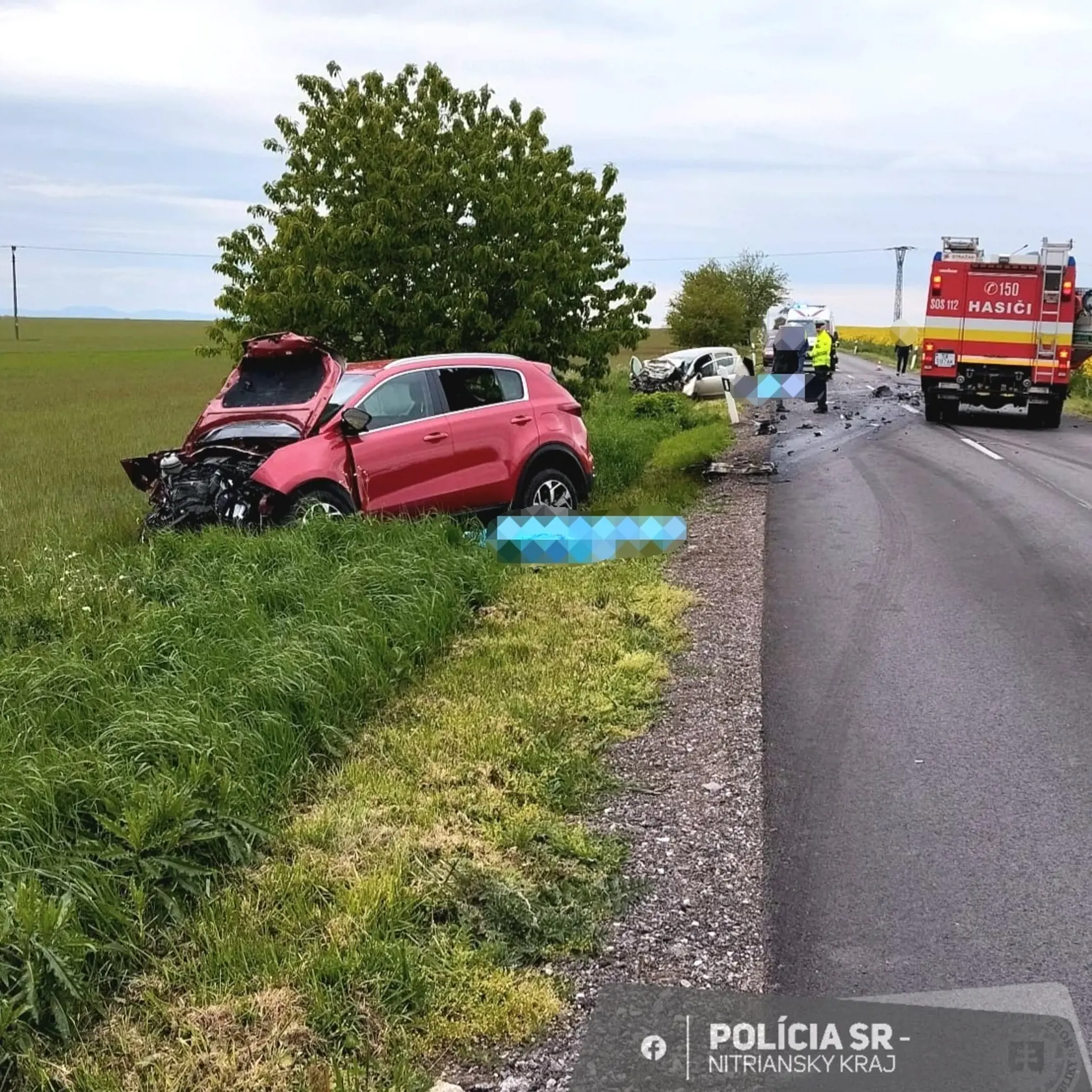 Nehoda sa stala pri obci Horná Kráľová (okres Šaľa).