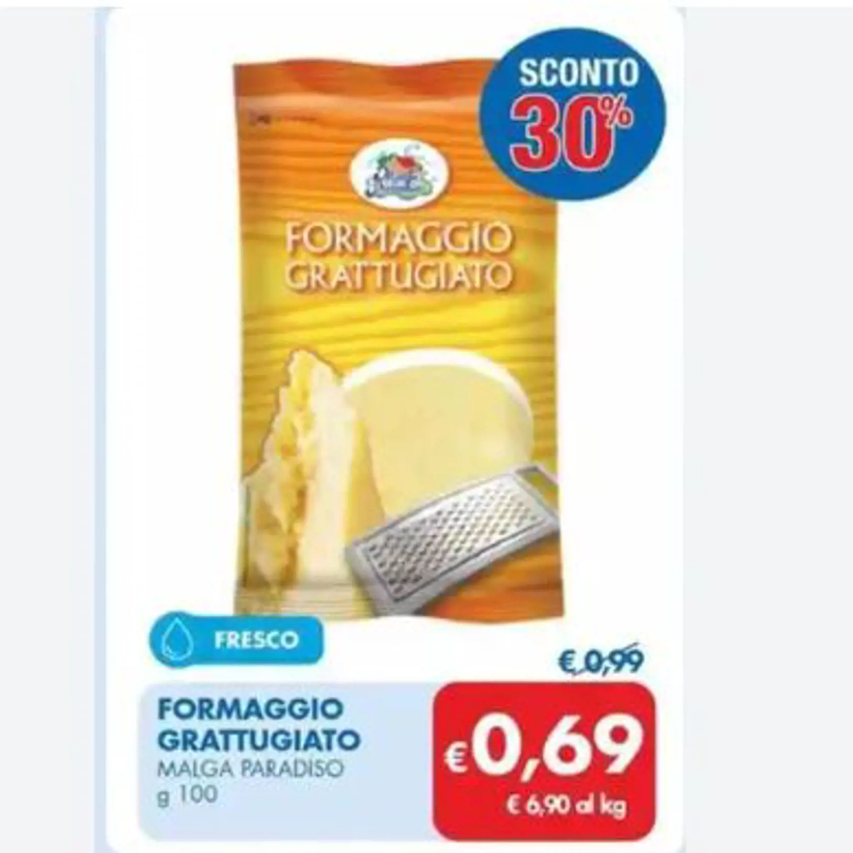 Syr, ktorý v Taliansku kupovala Nízlová. Aktuálne je teraz v akcii a stojí 0,69 eur. Ale zaujímava jeho aj jeho cena, keď v akcii nie je - 0,99 eur