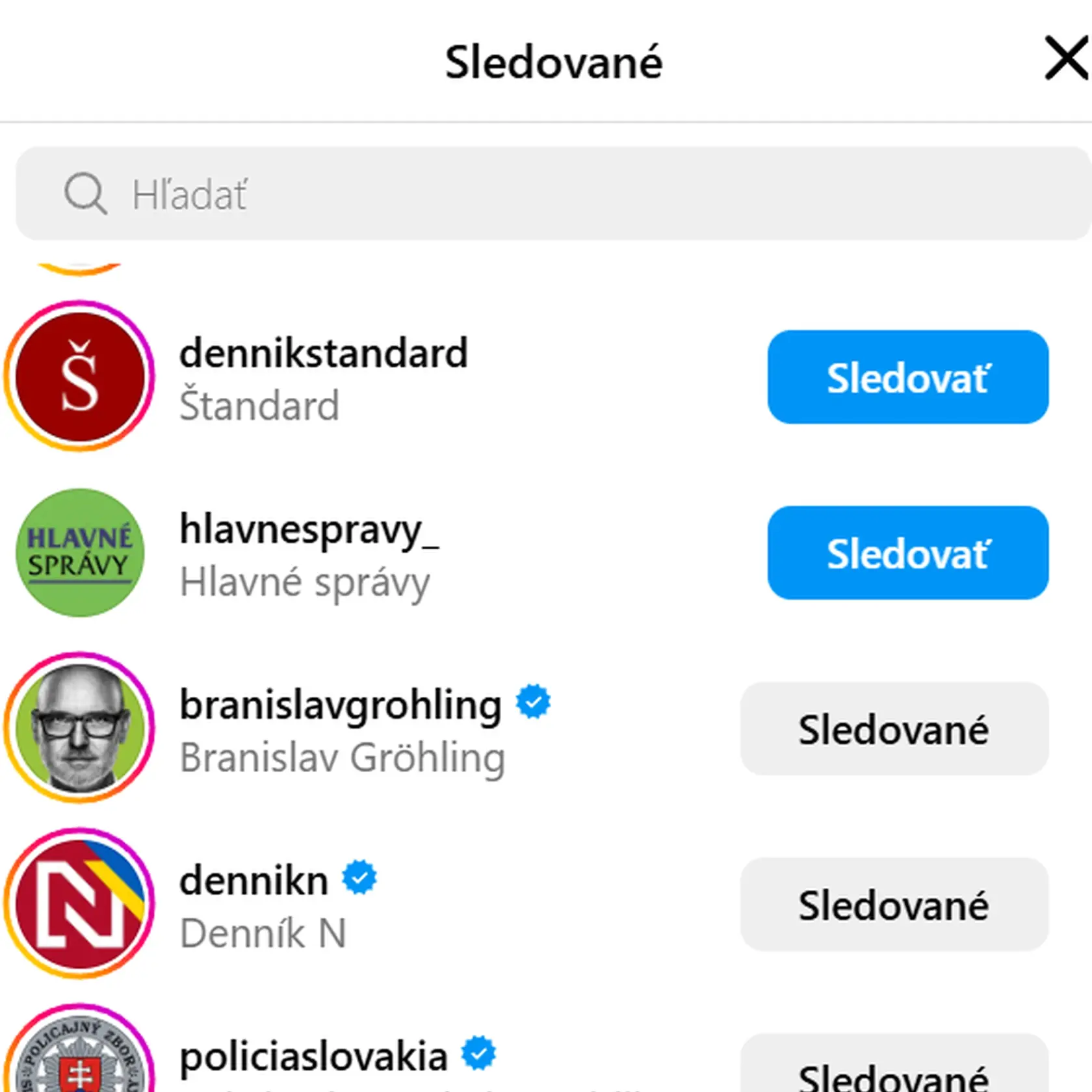 Zoroslav Kollár sleduje na Instagrame len politikov a médiá. A záhadne aj jednu jedinú herečku...