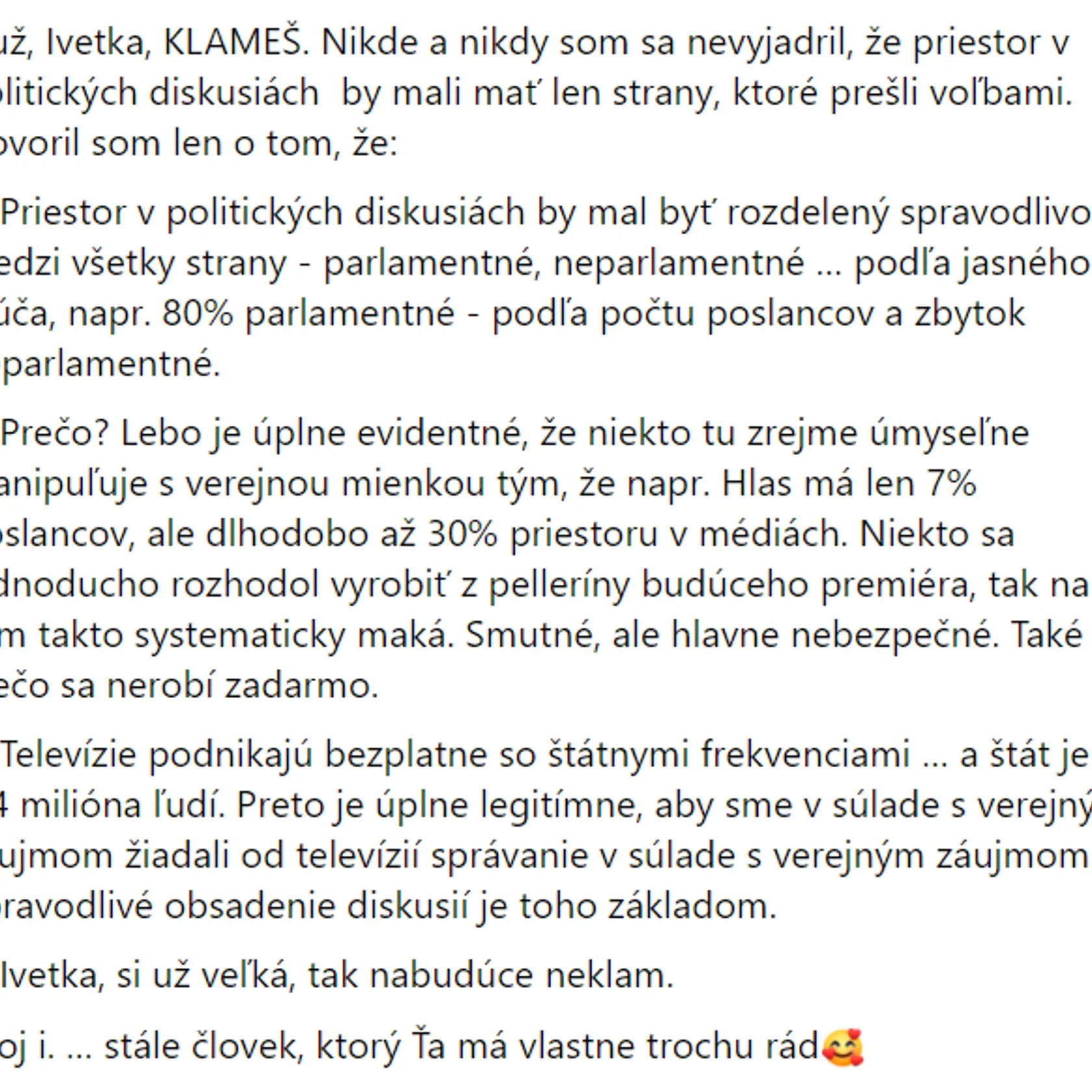 Igor Matovič venoval Ivete Radičovej pár "teplých" slov.