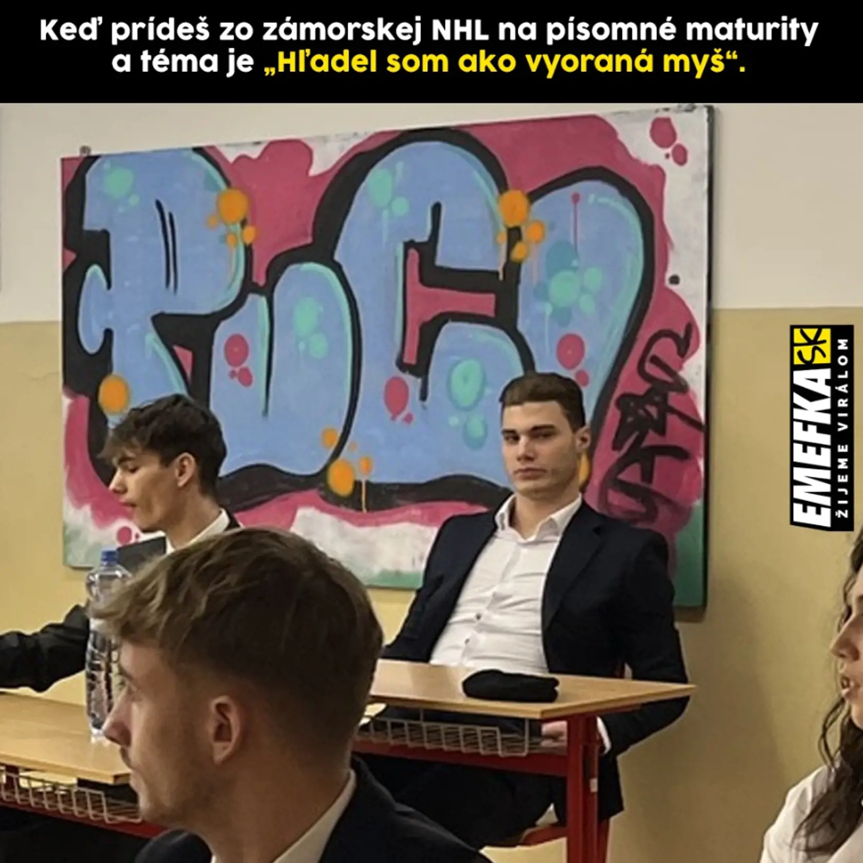 Slafkovského výraz na písomných maturitách baví celý internet.