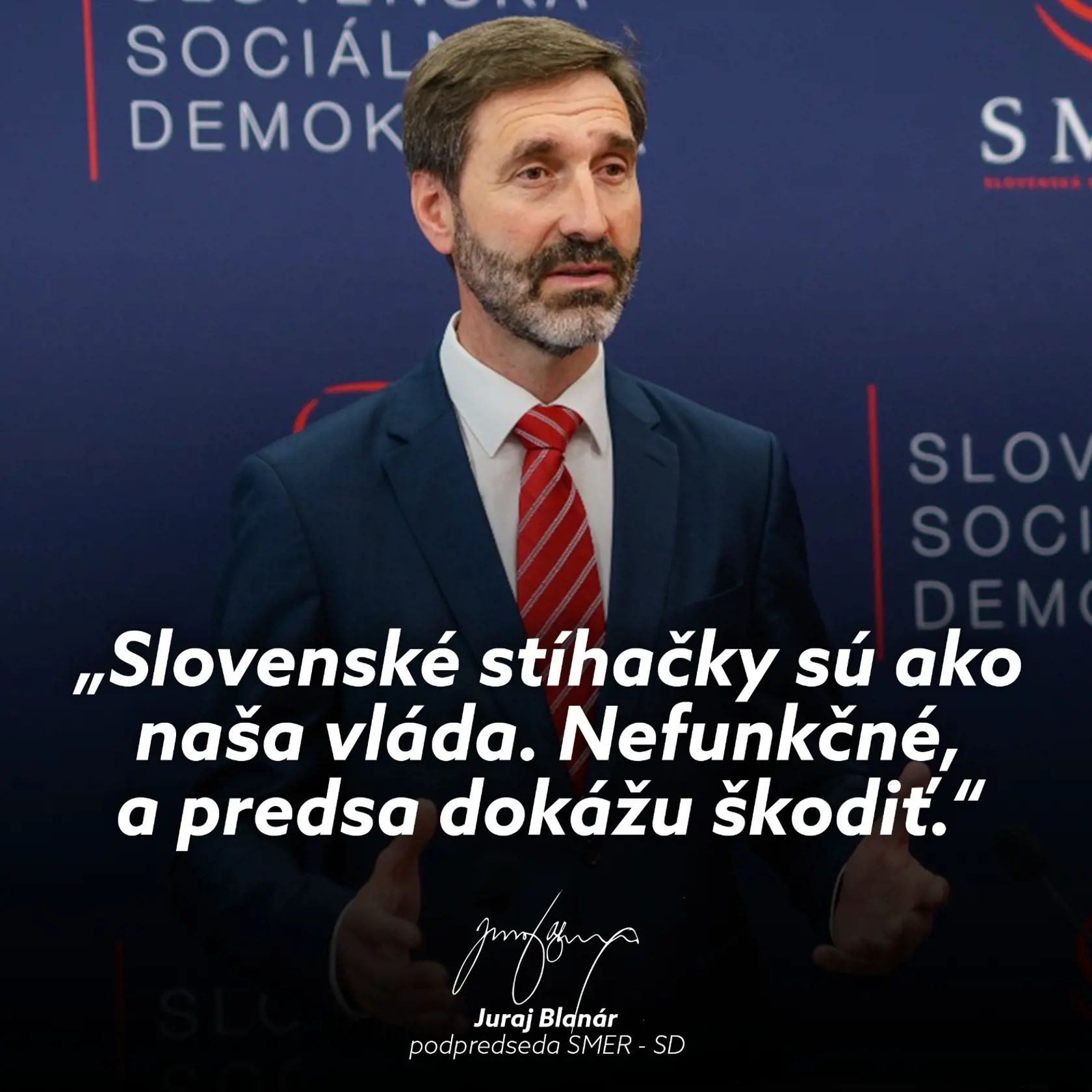 Podpredseda parlamentu Juraj Blanár (Smer-SD) okomentoval politickú situáciu na Slovensku.