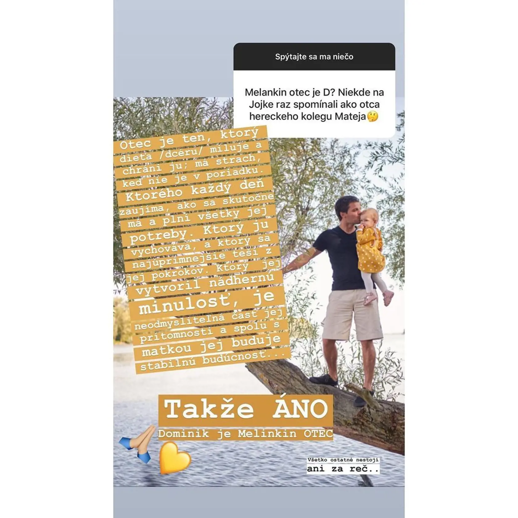 Monika sa o otcovi prvej dcérky rozpísala na Instagrame.