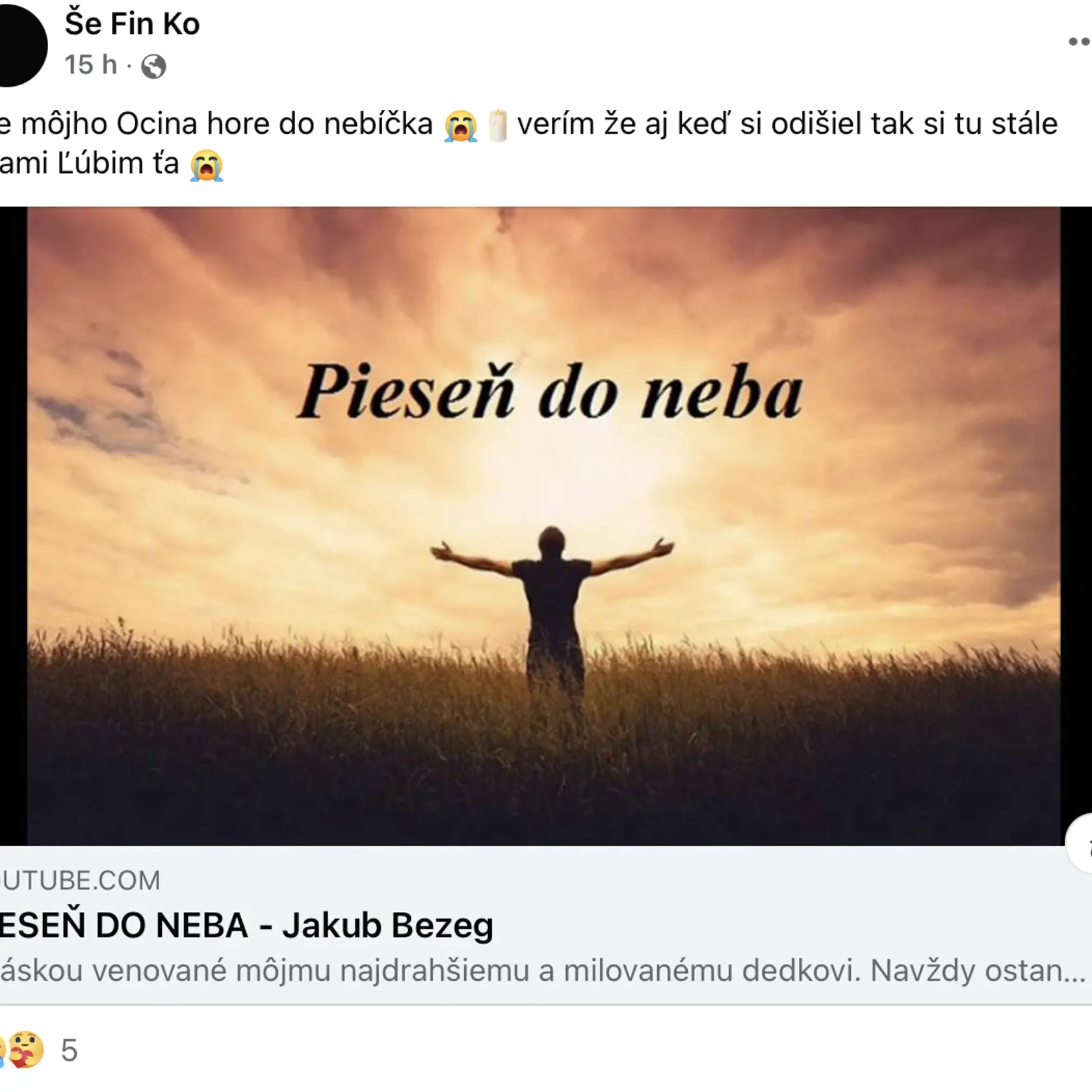 Srdcervúce vyznanie syna Tomáša.