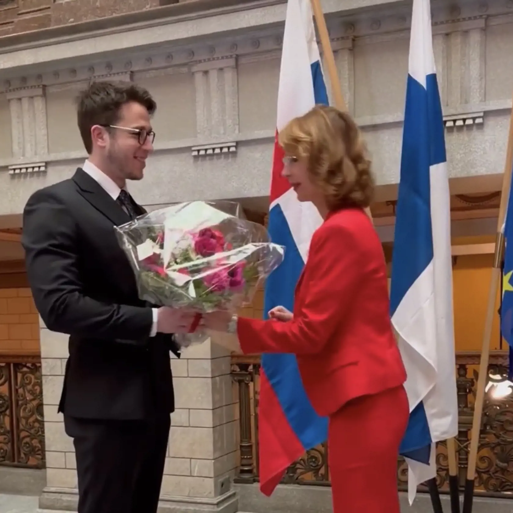 Andrej Stančík s fínskou ministerkou.