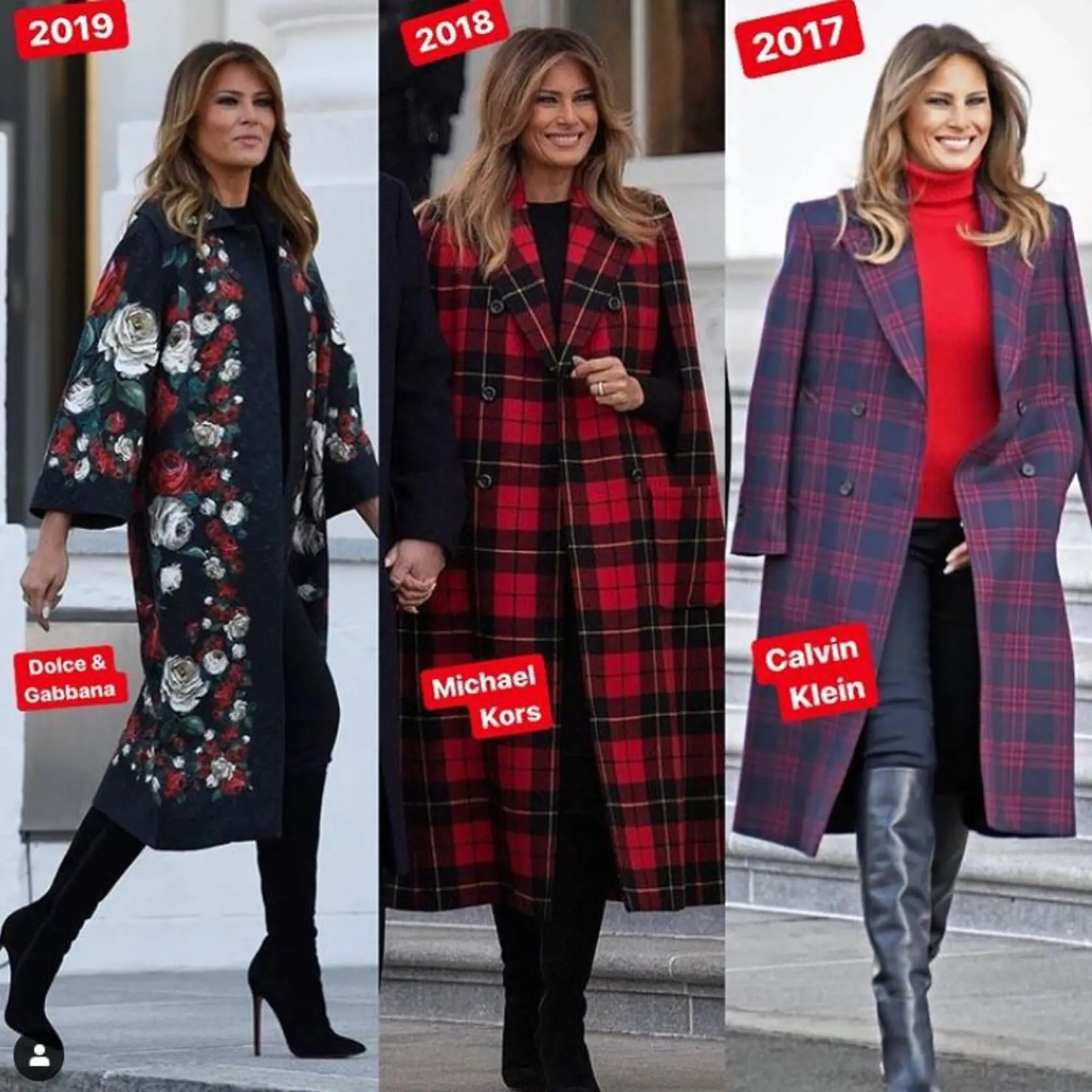 Melania Trump je kráľovná zimných kabátov.