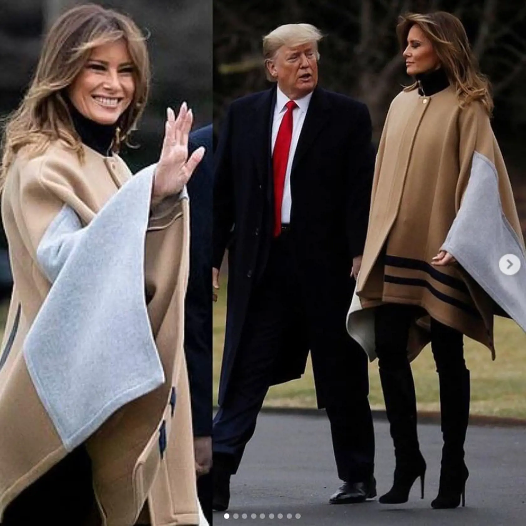 Melania Trump je kráľovná zimných kabátov.