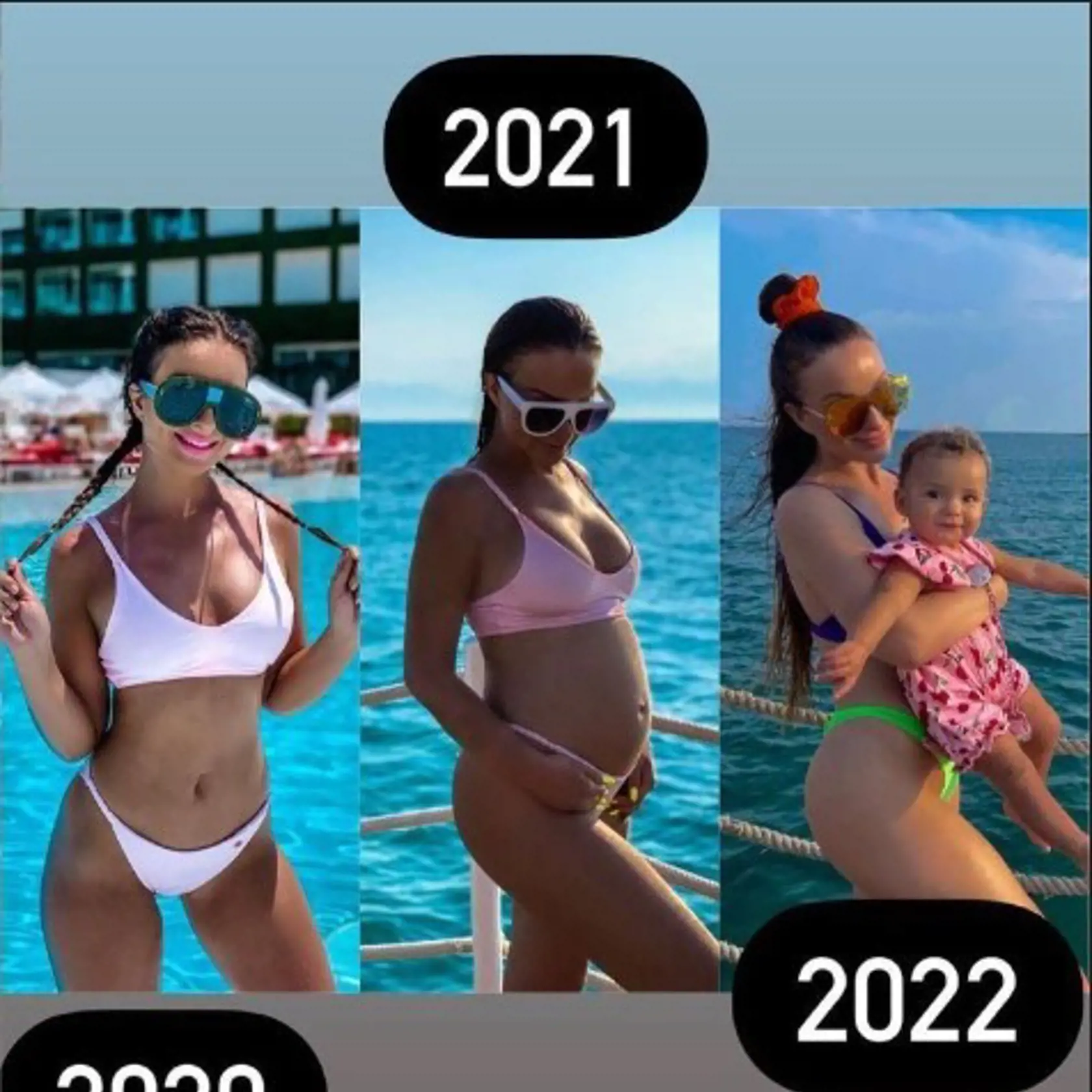 Veronika pred a po tehotenstve a taktiež jej aktuálna foto.