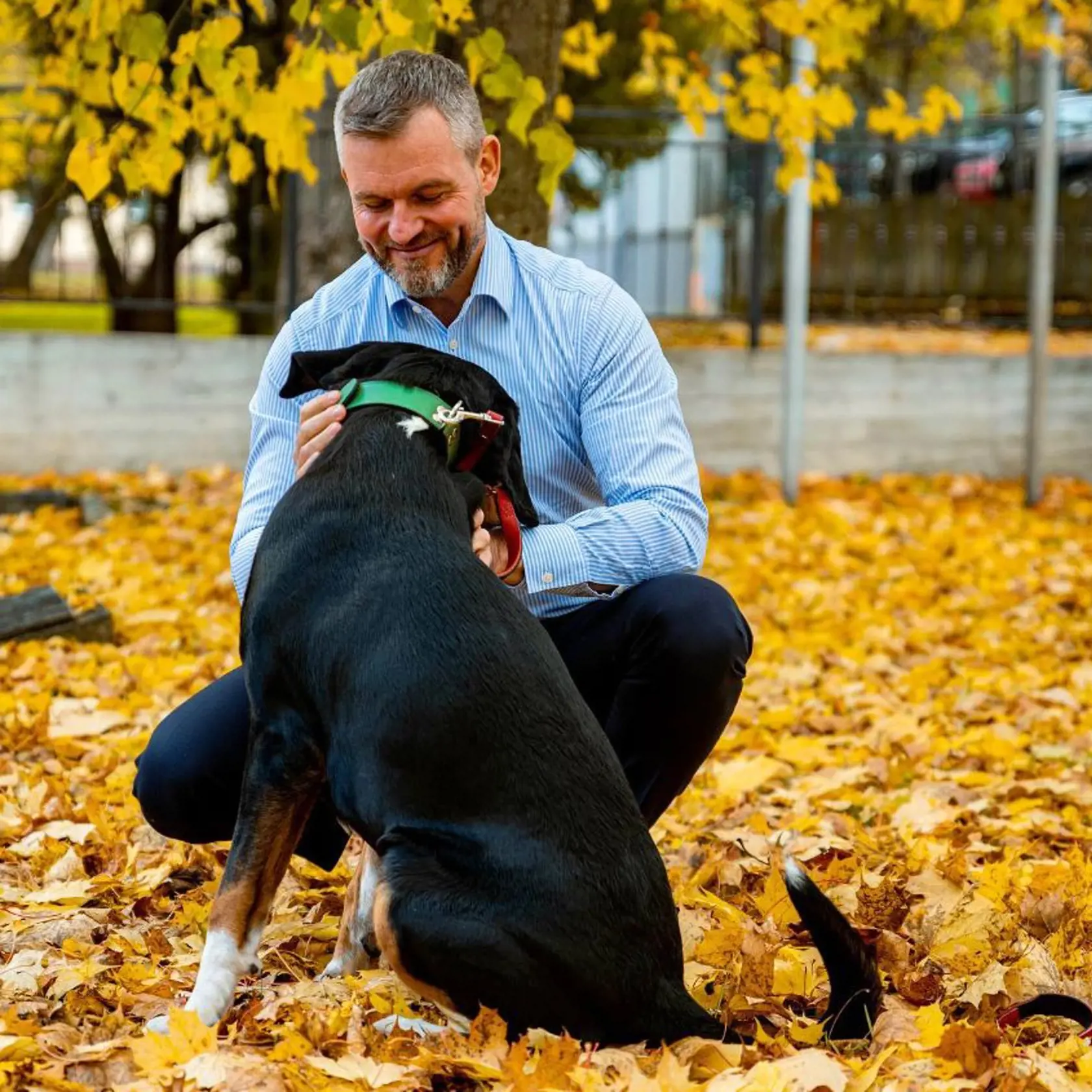 Peter Pellegrini so psom Gerym.