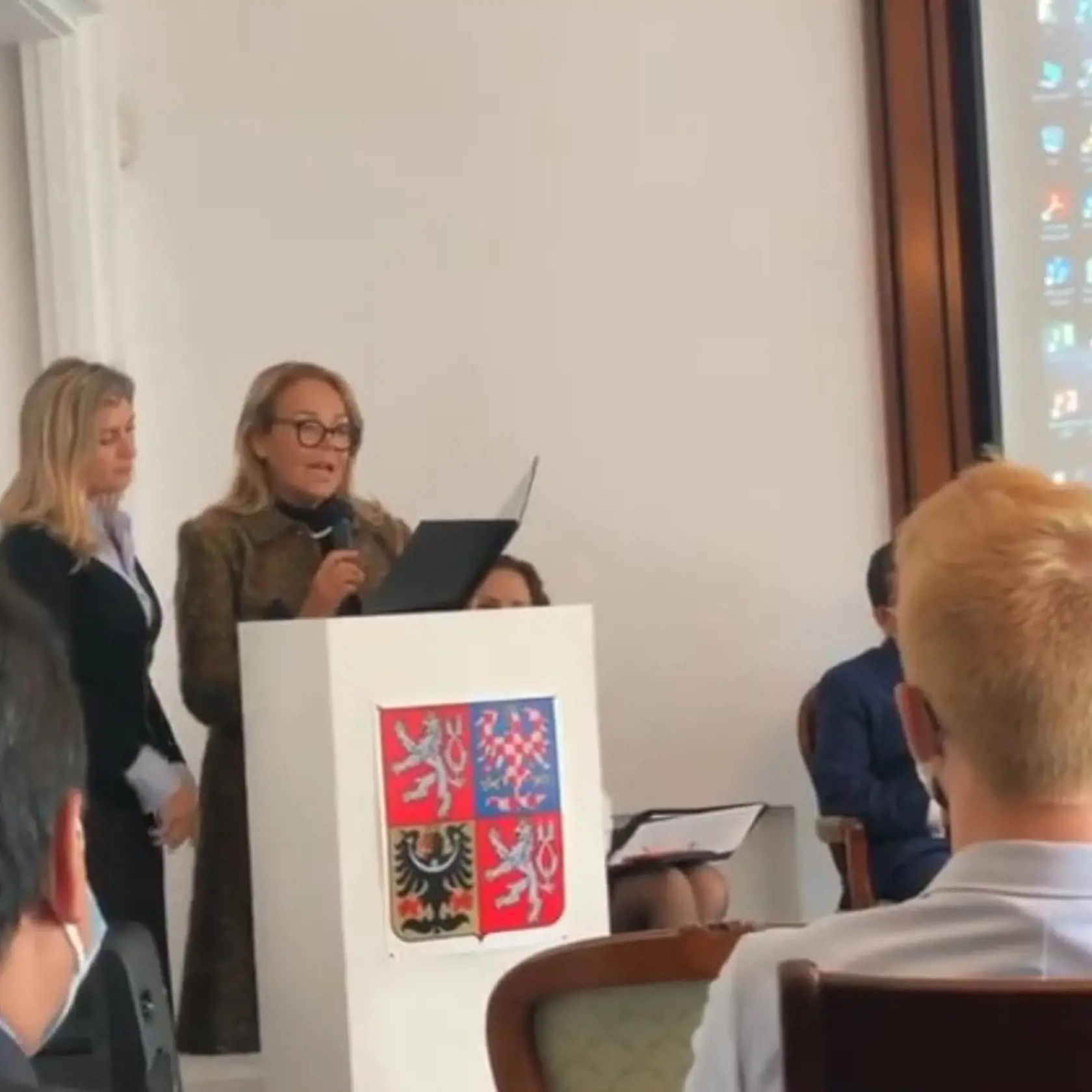 Dagmar Havlová sa prihovorila prítomným na Českom veľvyslanectve v Lime.