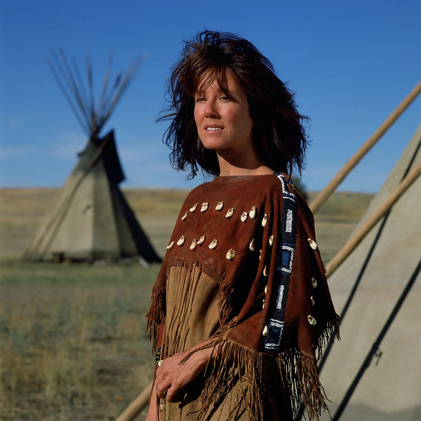 Mary McDonnell a Kevin Costner vo filme Tanec s vlkmi