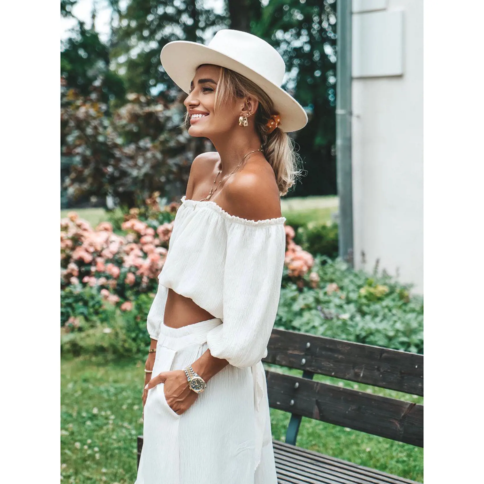 Tatiana Žideková v bielom letnom outfite