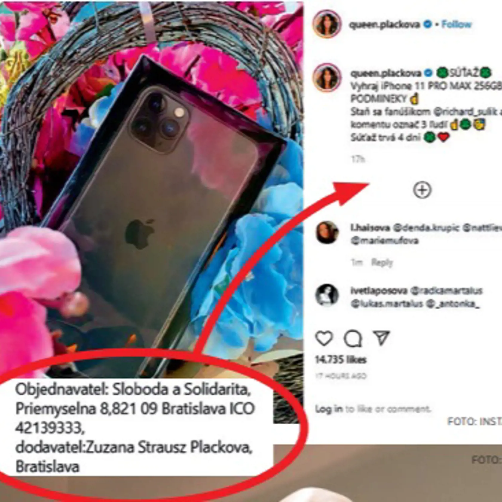 K Plačkovej súťaži na Instagrame objednávateľ kampane pribudol až dodatočne.