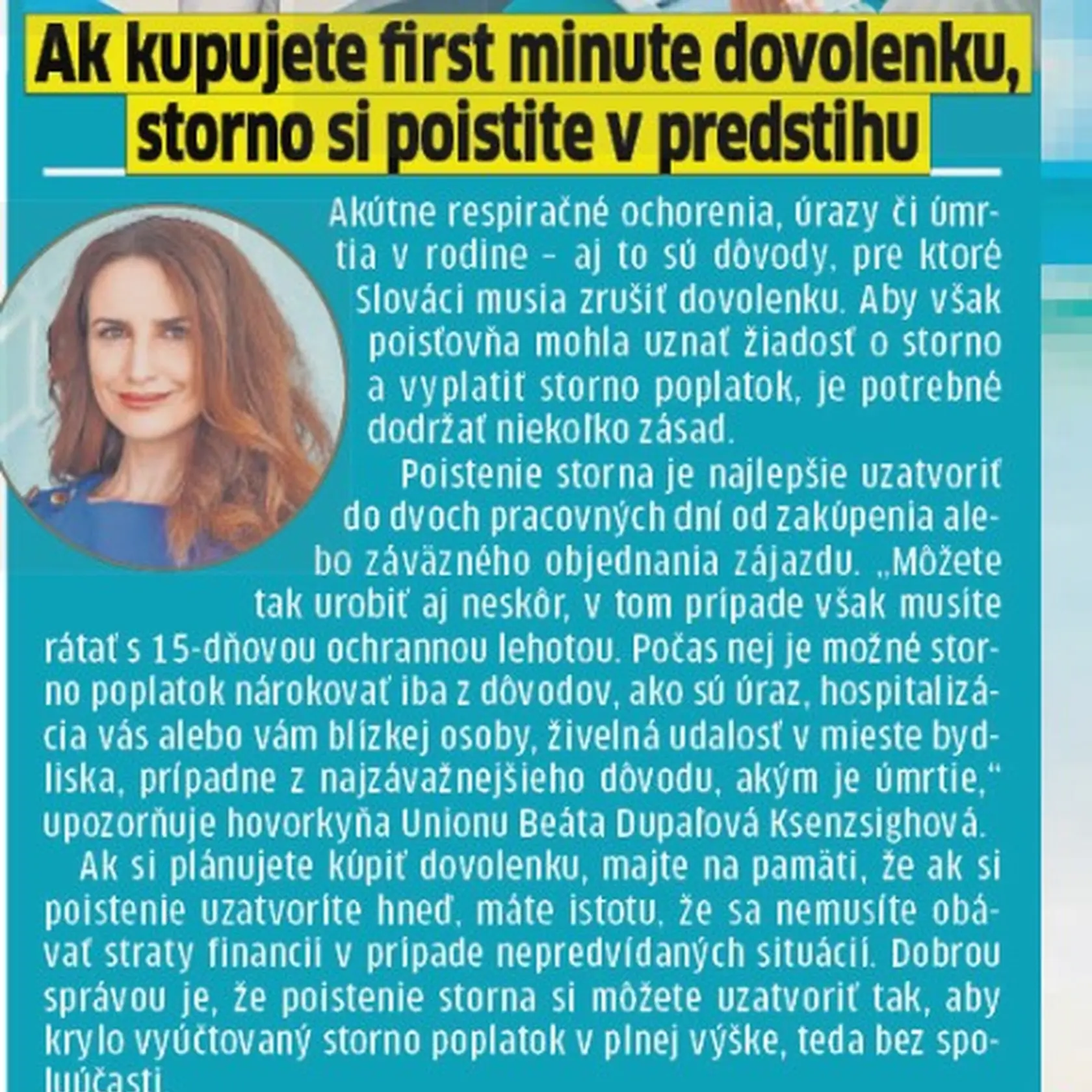 Pozor na poistenie.