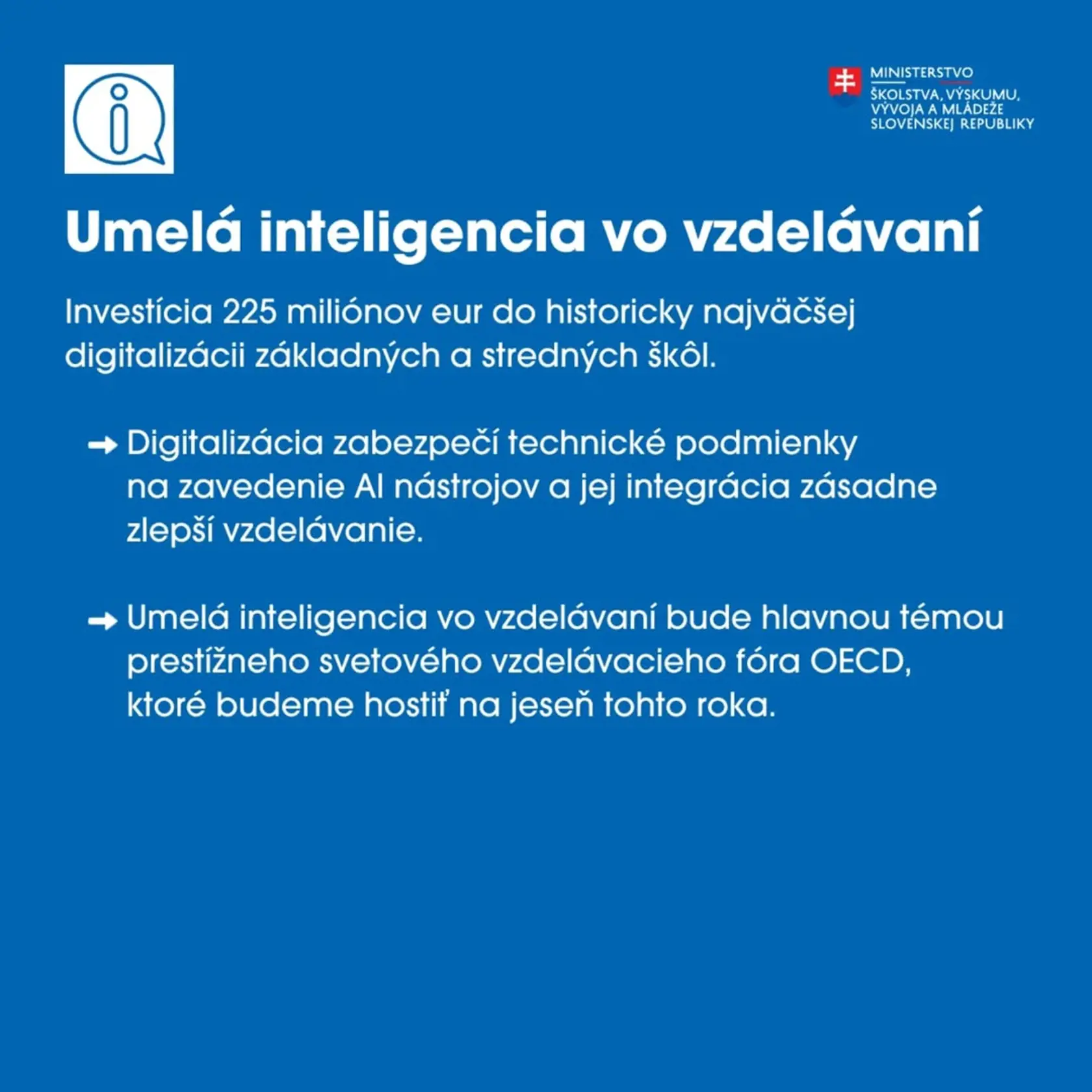 Medzi plánmi rezortu školstva pod vedením ministra Tomáša Druckera je aj integrácia umelej inteligencie do vzdelávania.