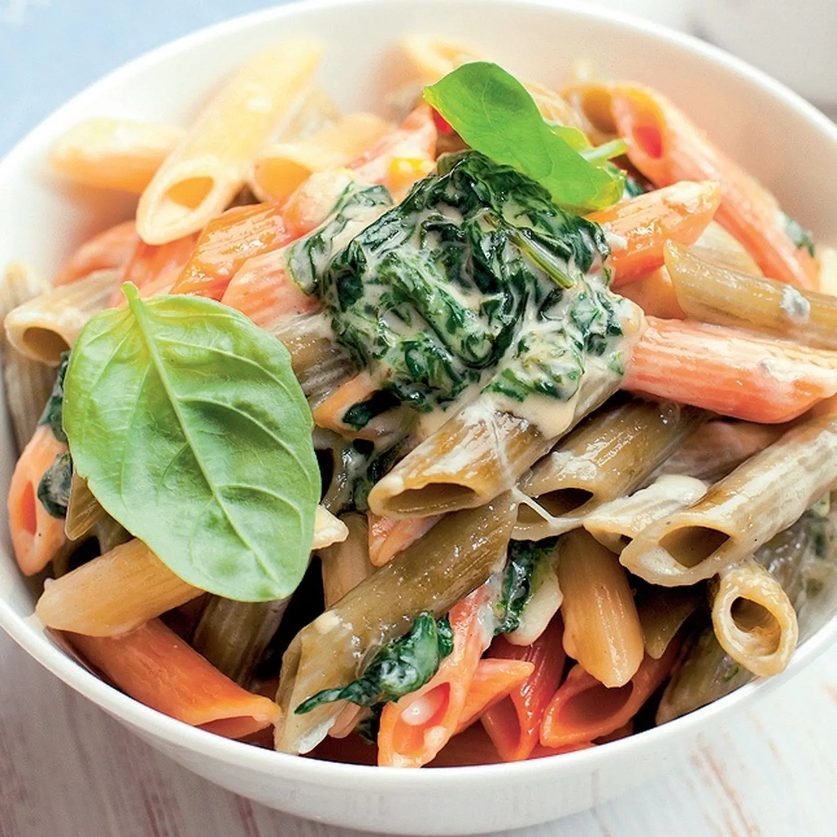 Penne so špenátom
