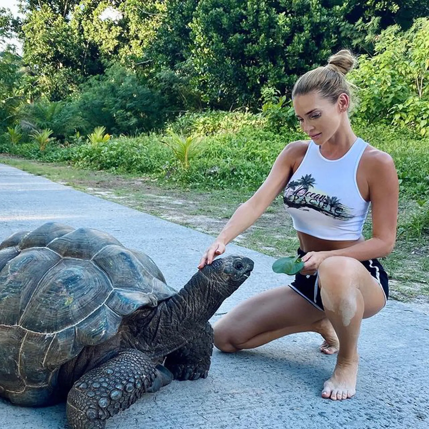Andrea Verešová na Seychelských ostrovoch.
