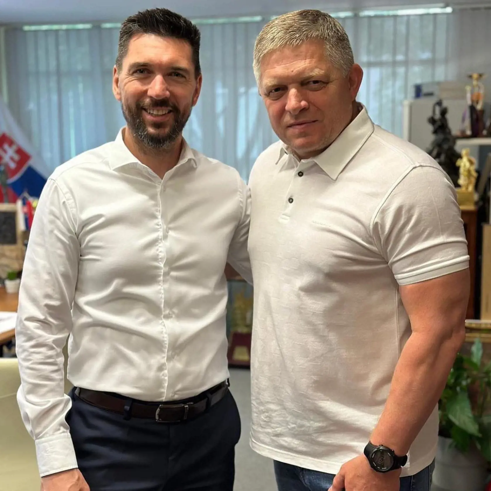 Richard Takáč bol medzi prvými gratulantmi.